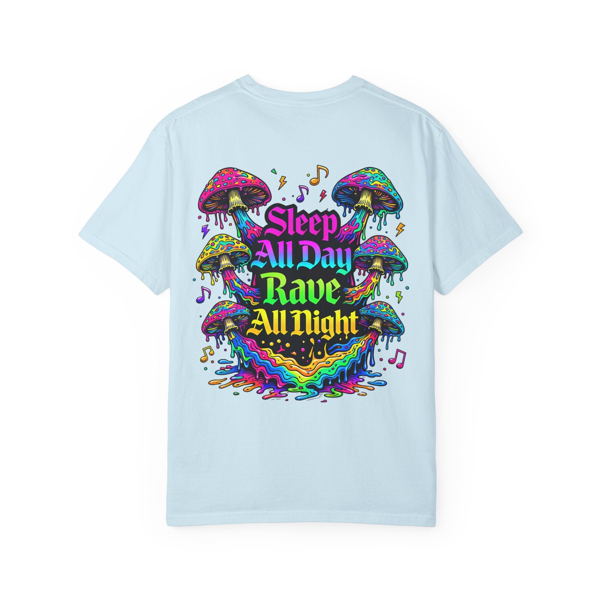 Personalized Rave Mushroom T-Shirt – Festival Tee. Enter Text and Year of Your Festival - Midnight Eye, LLC