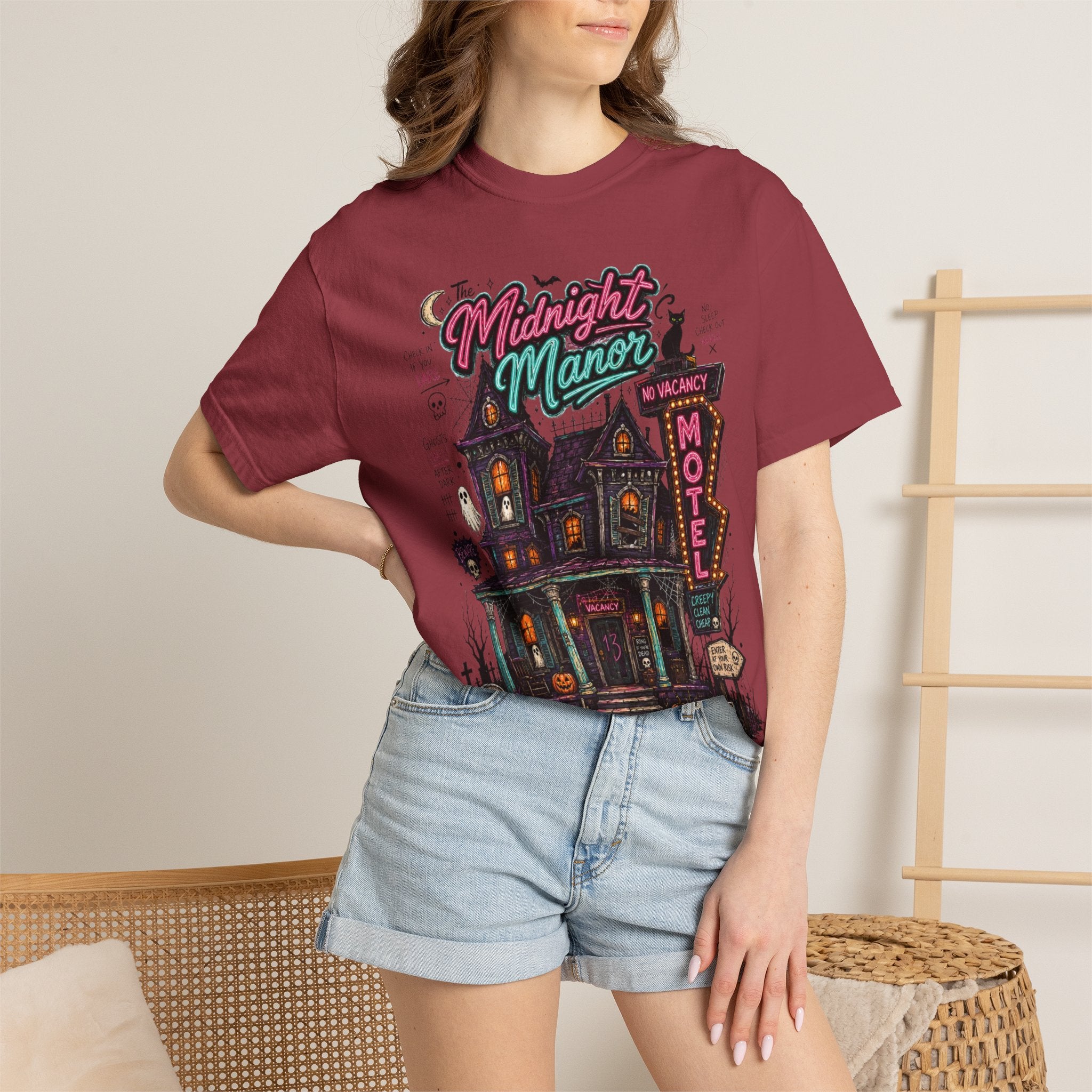 Midnight Manor Motel T-Shirt — Haunted House Horror Tee. Midnight Eye, LLC