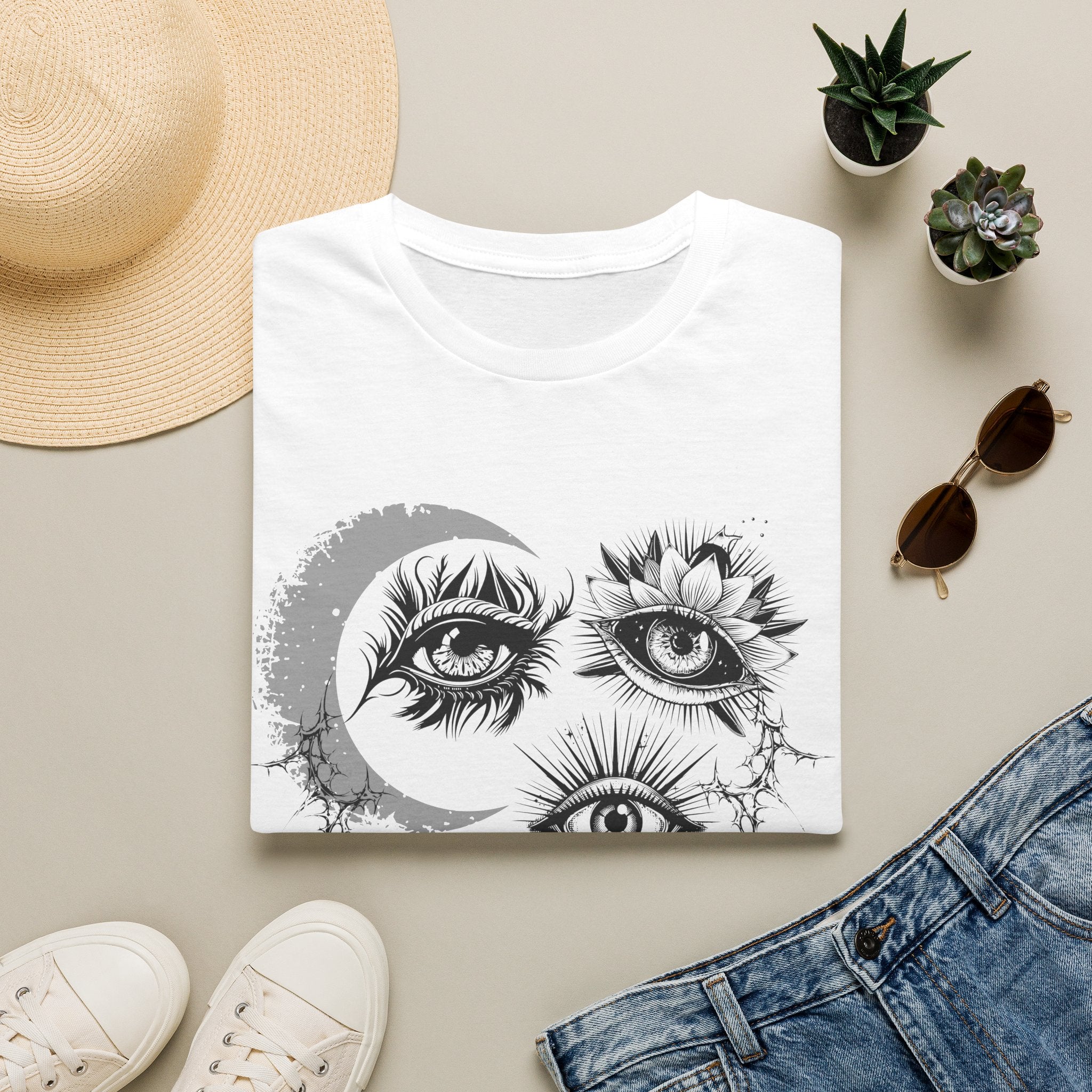 Midnight Eyes Graphic T-Shirt — Gothic Dark Aesthetic Eyes Collage Tee - Midnight Eye, LLC