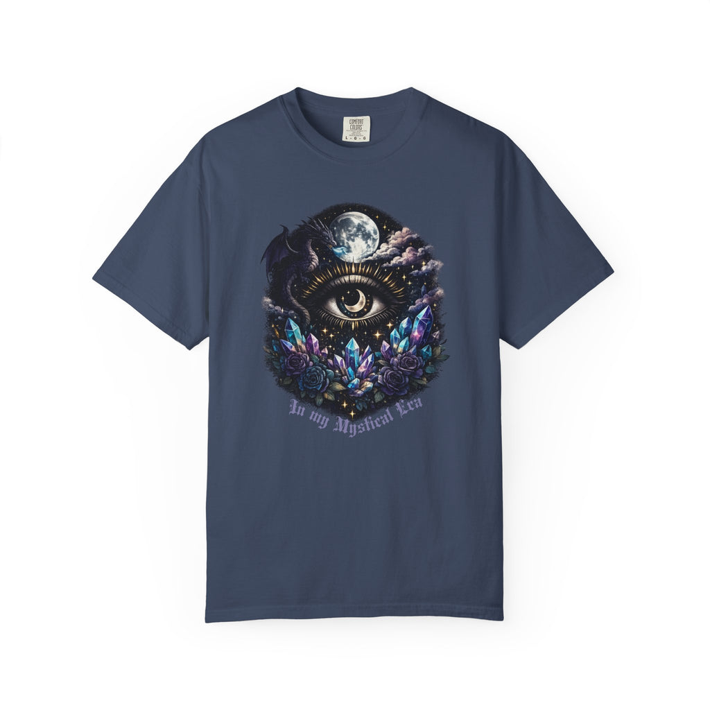 Mystic Third Eye T-shirt — Celestial Moon, Crystals & Dragon Eye Graphic Tee - Dark Aesthetic Tee - Midnight Eye, LLC