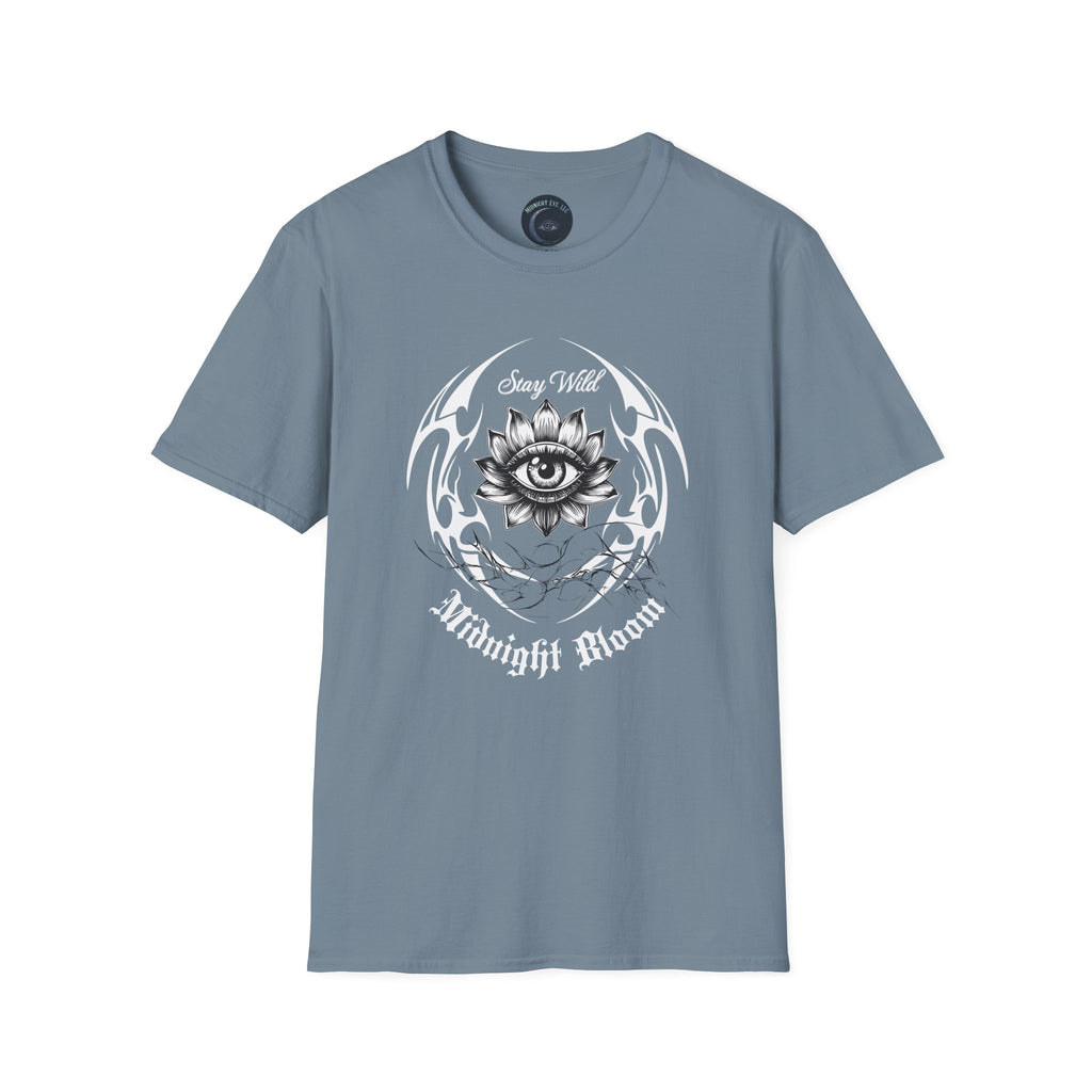 Stay Wild Midnight Moon T-Shirt — Mystical Lotus Eye Graphic Tee - Goth Tee - Dark Aesthetic T-Shirt - Midnight Eye, LLC