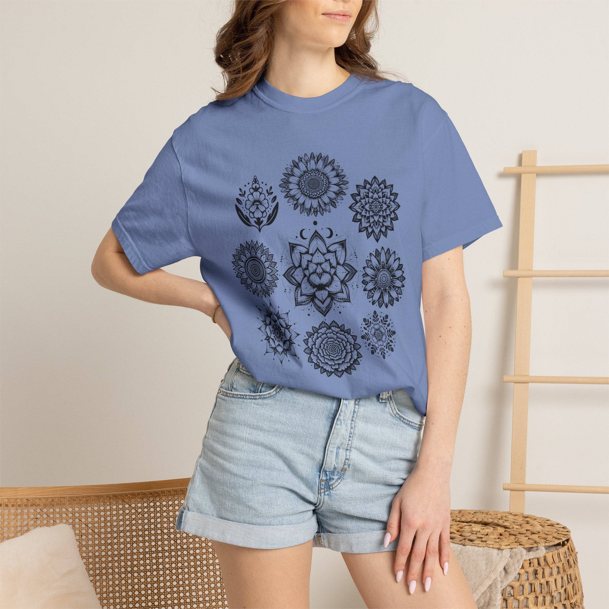 Boho Flower Collage T-Shit - Floral Graphic Tee