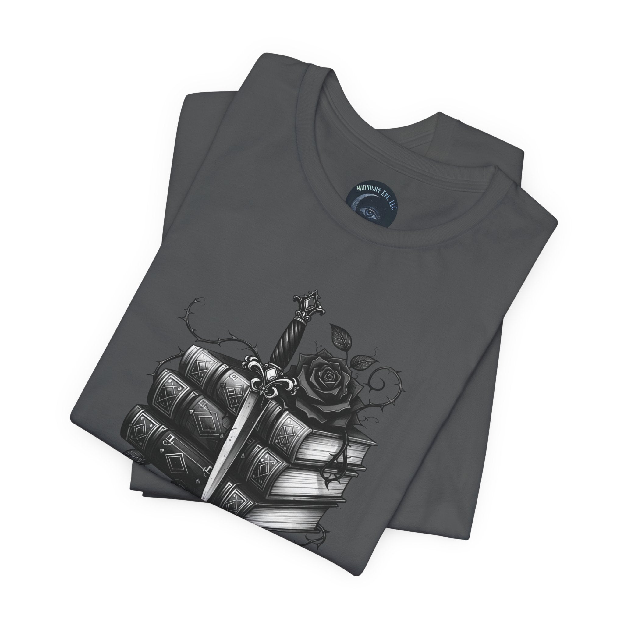 Read. Heal. Repeat. Gothic Book, Rose & Dagger T-Shirt. Books Tee - Dark Aesthetic - Midnight Eye, LLC