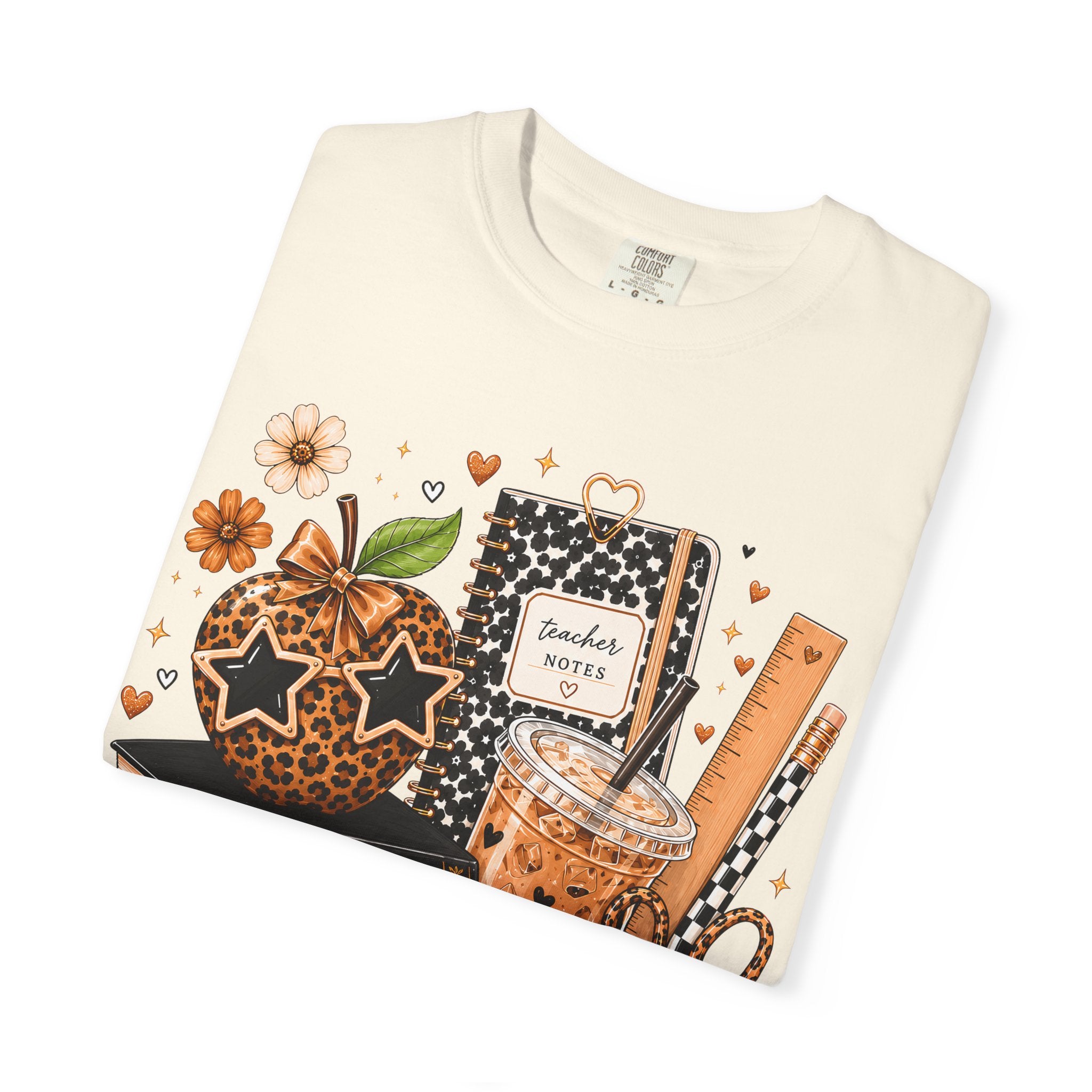 Teacher Life T‑Shirt — Teach Inspire Love Fall Apple & Coffee Graphic Tee