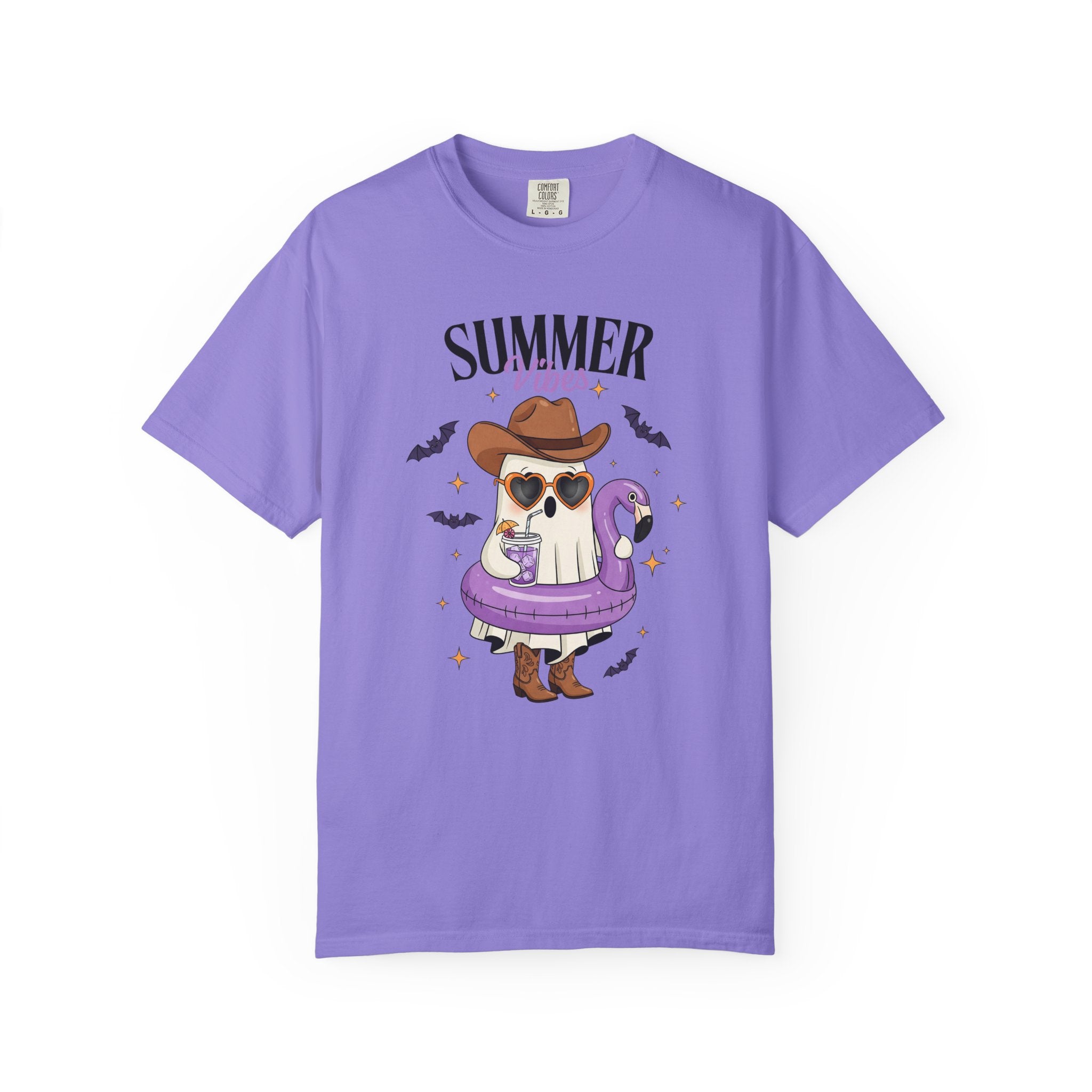 Spooky Summer Ghost T-Shirt — Cute Cowboy Hat & Sunglasses Funny Tee - Midnight Eye, LLC