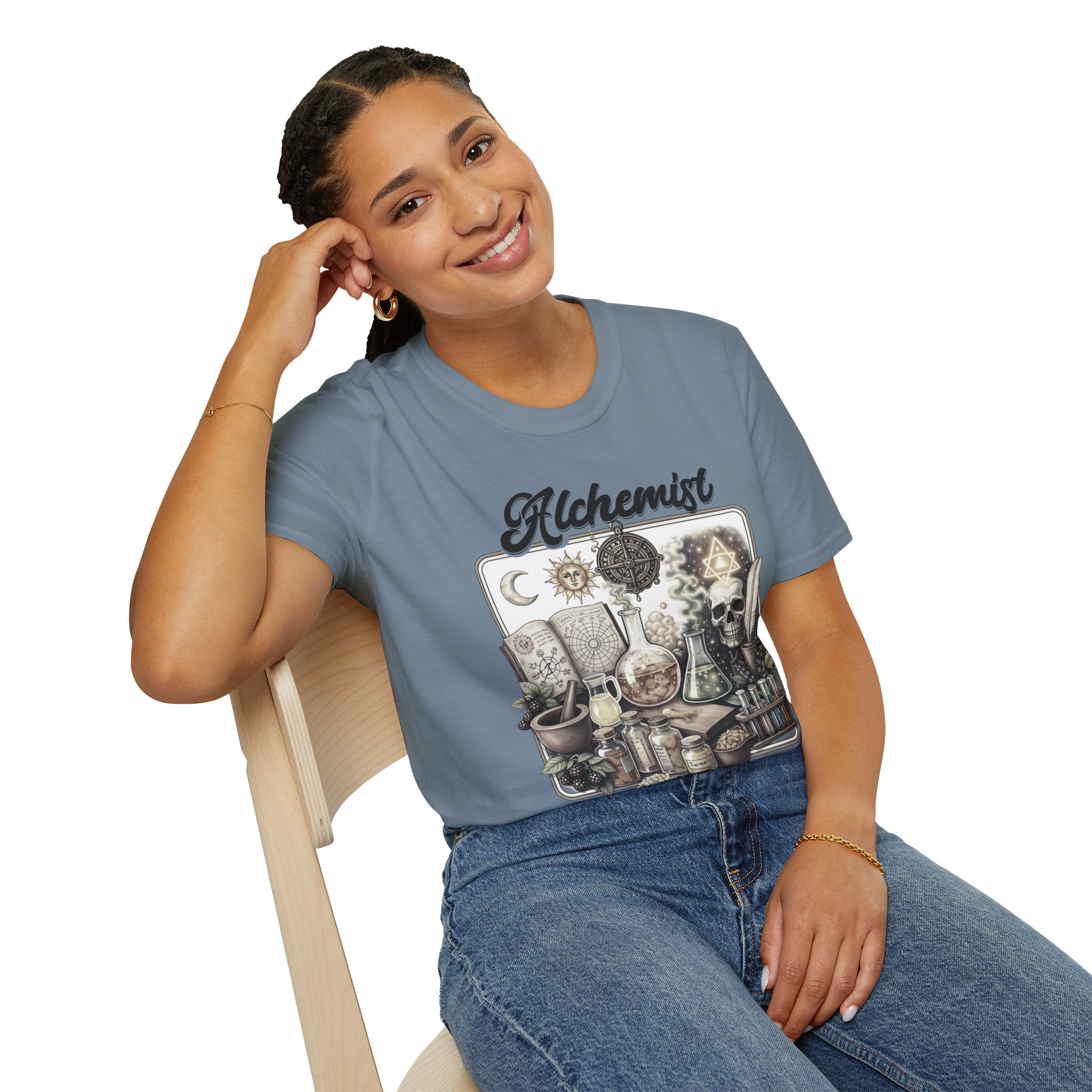 Alchemist T-Shirt — Vintage Apothecary Magic Design - Mystical Tee. Midnight Eye, LLC