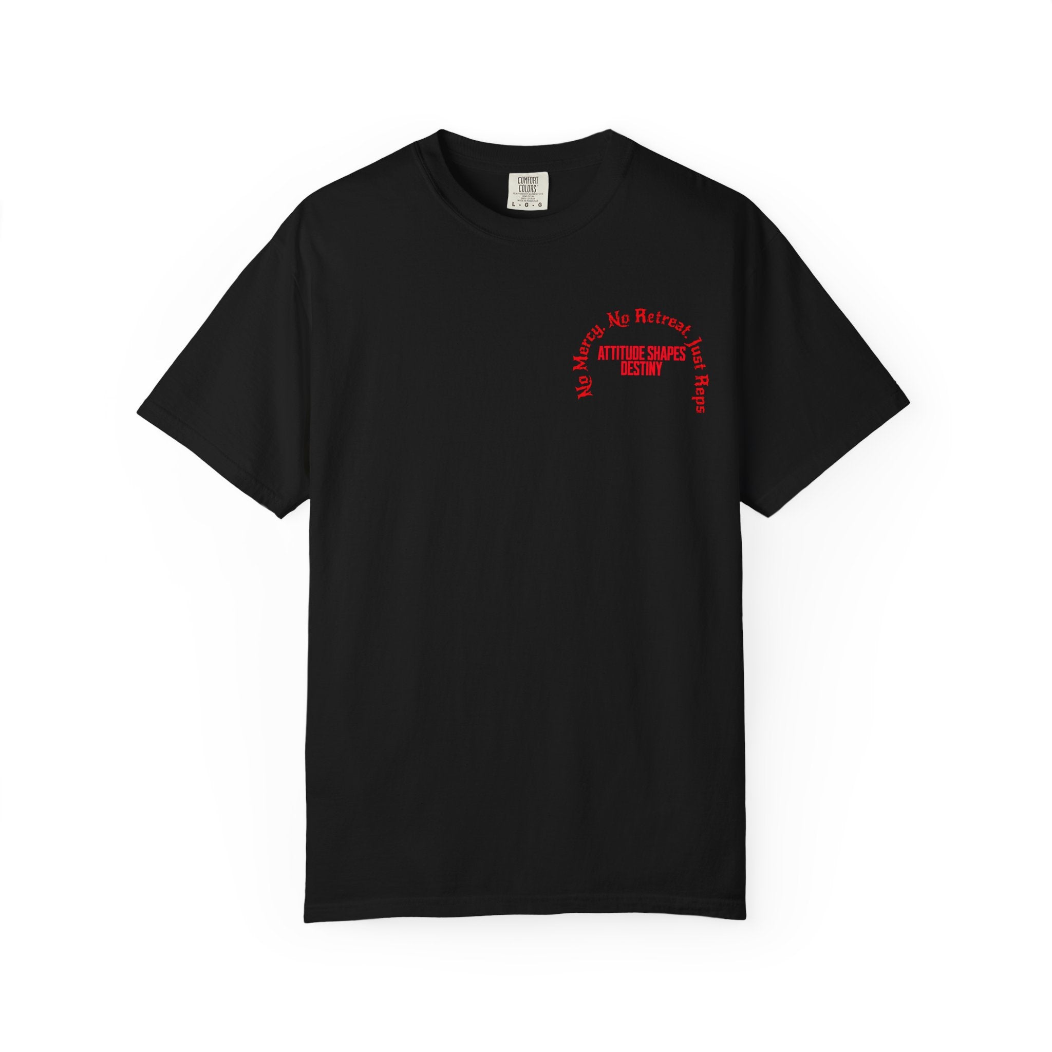 Knight Graphic T-Shirt — 'No Mercy, No Retreat, Just Reps' Design - Inspirational Tee - Workout Tee - Midnight Eye, LLC
