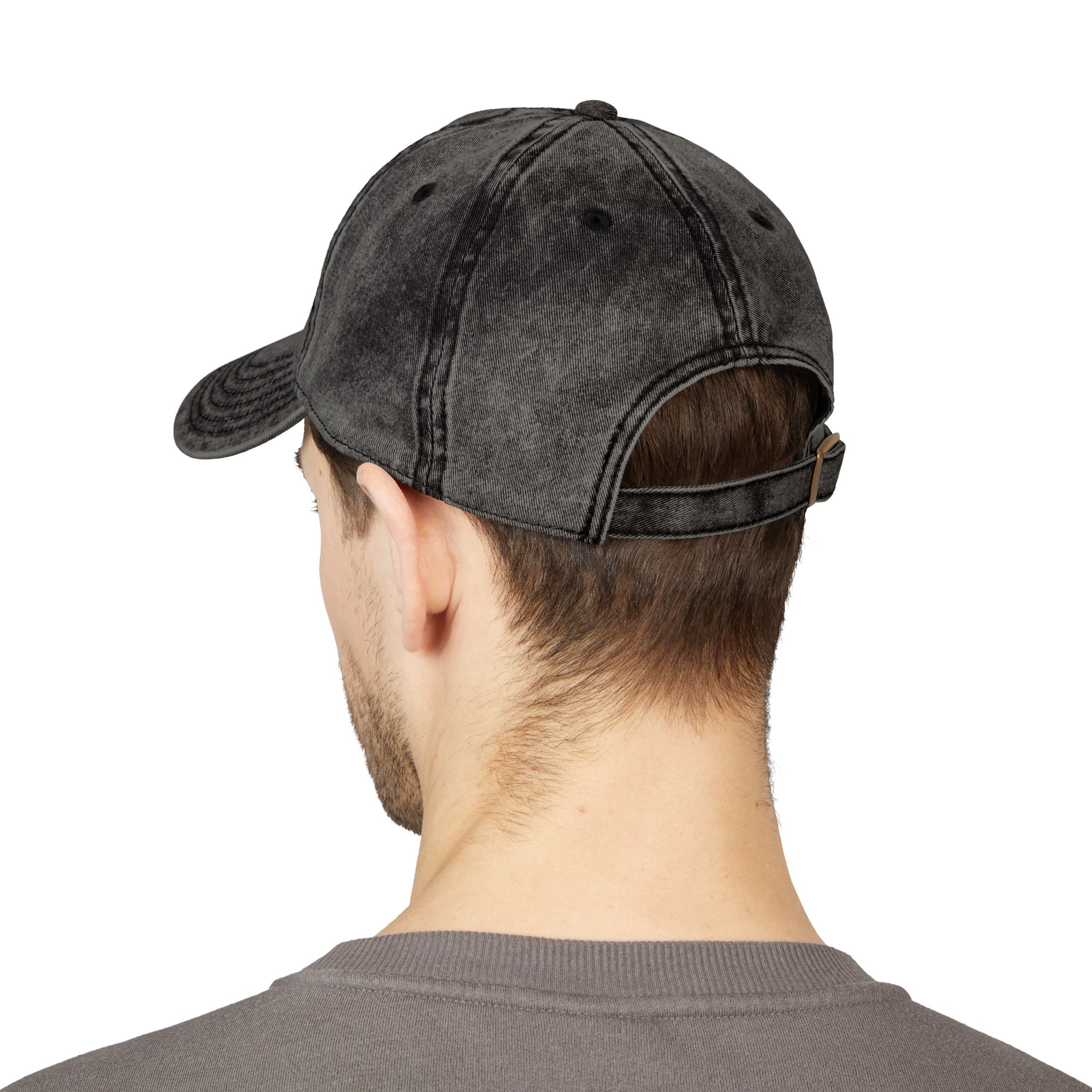 Vintage Embroidered Cap — Washed Black Distressed Dad Hat - Midnight Eye, LLC