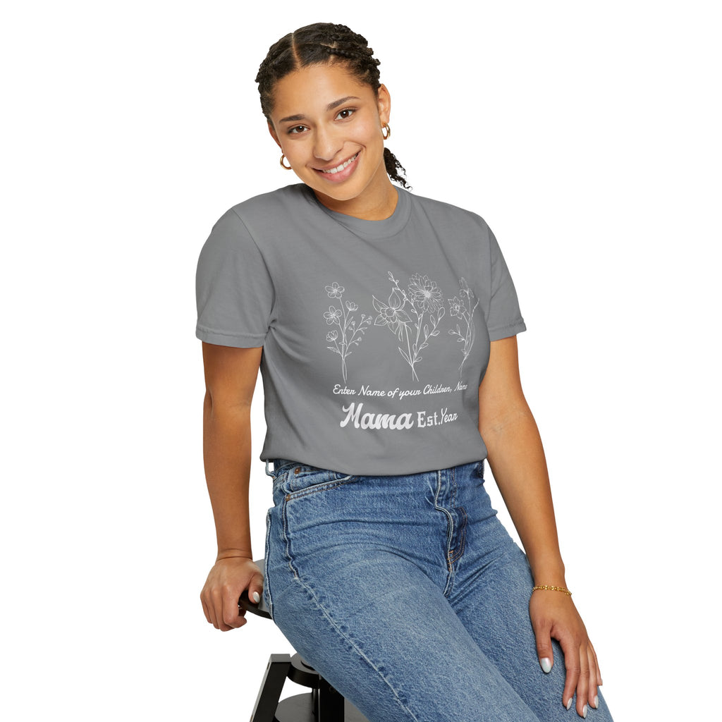 Personalized T-Shirt - "MAMA" with Children's Name and Year - Midnight Eye, LLC