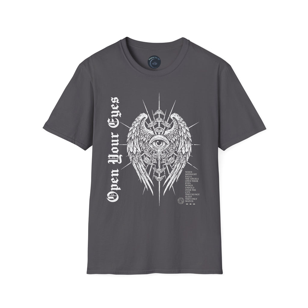 Wings and Eyes Graphic T-Shirt - Streetwear T-Shirt - Gothic Tee - Dark Aesthetic Tee - Mystical T-Shirt - Midnight Eye, LLC