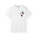Graphic Skull & Red Rose Gothic T‑Shirt - Edgy Streetwear T-Shirt - Vintage Tee - Dark Aesthetic Tee - Midnight Eye, LLC