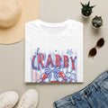 Crabby Beach T-Shirt — "If Crabby, Please Return to the Beach" Funny Summer Tee. Midnight Eye LLC.
