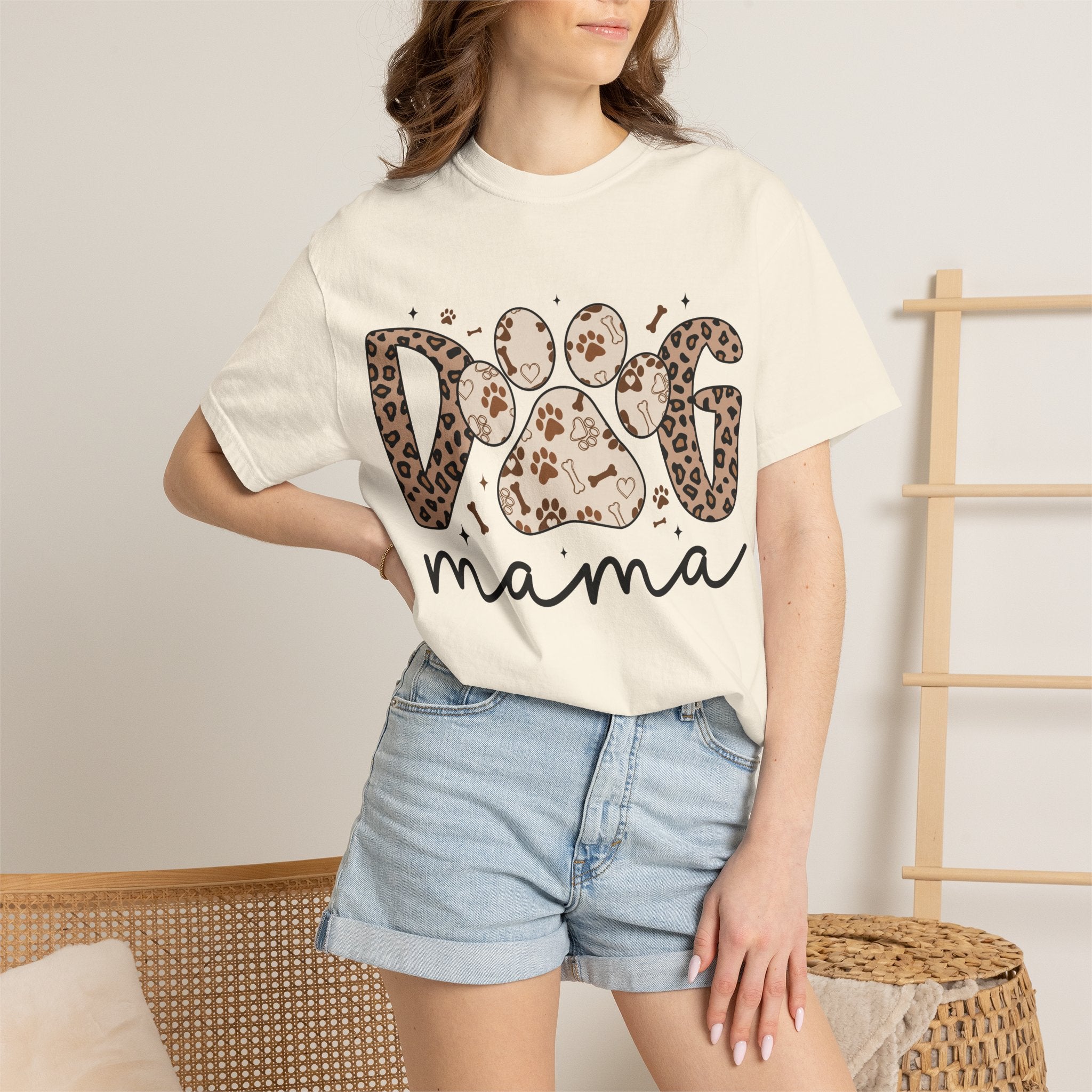 Dog Mama Leopard Paw T-Shirt – Cute Animal Print Tee for Pet Lovers. Midnight Eye, LLC