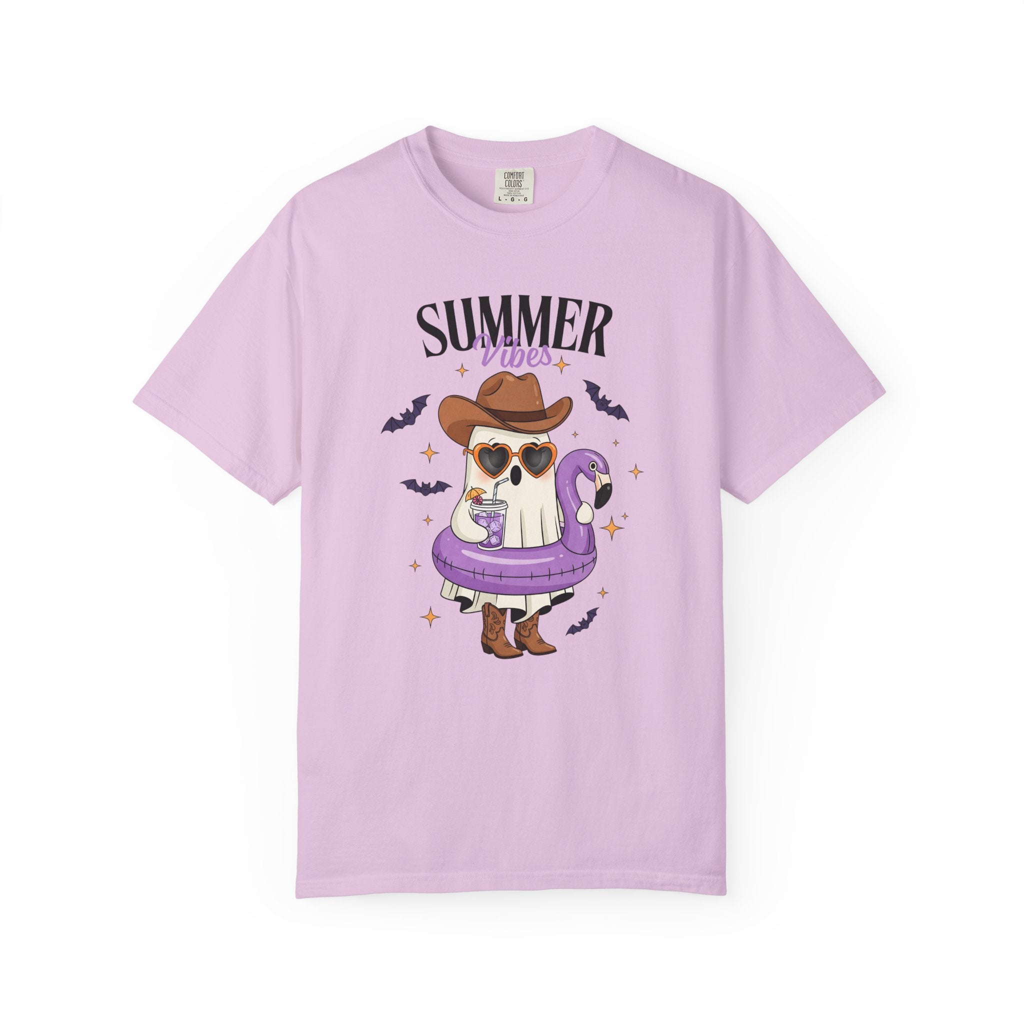 Spooky Summer Ghost T-Shirt — Cute Cowboy Hat & Sunglasses Funny Tee - Midnight Eye, LLC