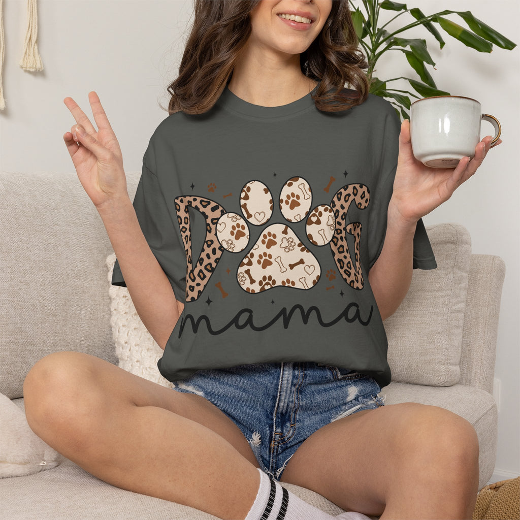 Dog Mama Leopard Paw T-Shirt – Cute Animal Print Tee for Pet Lovers. Midnight Eye, LLC