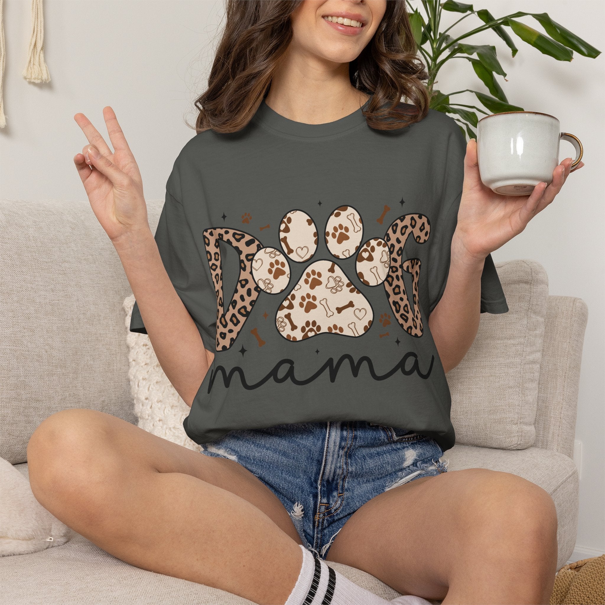 Dog Mama Leopard Paw T-Shirt – Cute Animal Print Tee for Pet Lovers. Midnight Eye, LLC