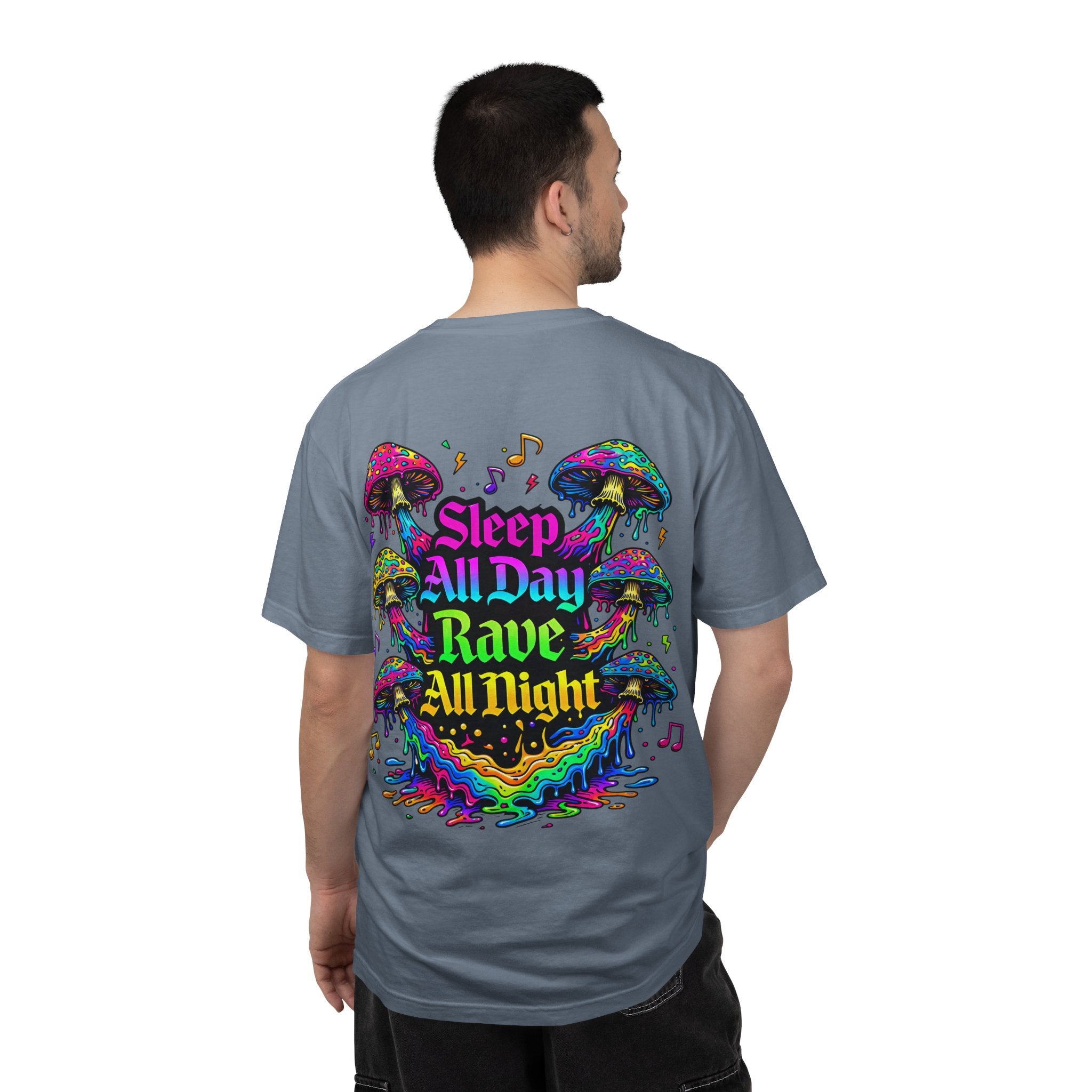 Personalized Rave Mushroom T-Shirt – Festival Tee. Enter Text and Year of Your Festival - Midnight Eye, LLC