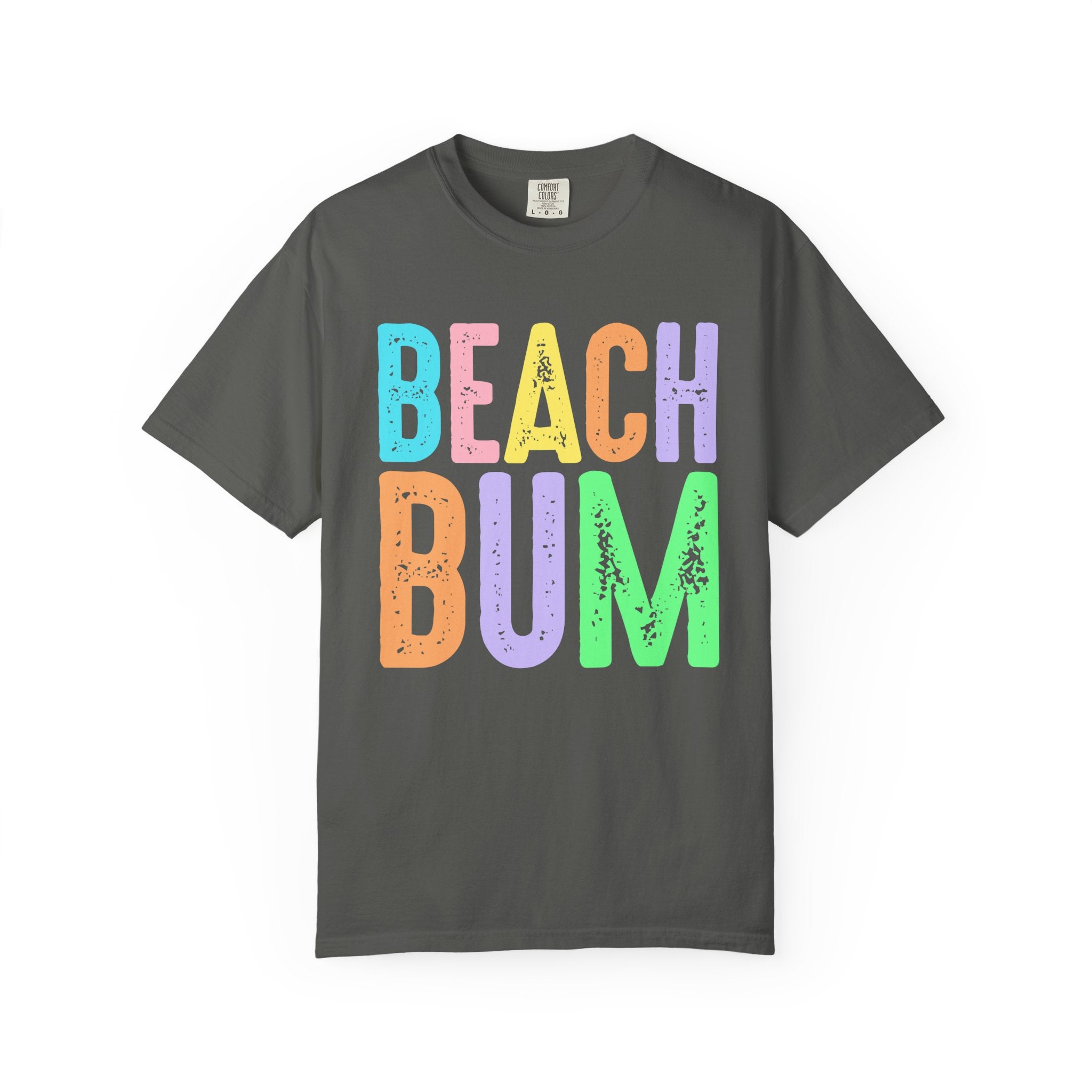 Beach Bum Summer T-Shirt — Bright Colorful Beach Tee. Midnight Eye, LLC