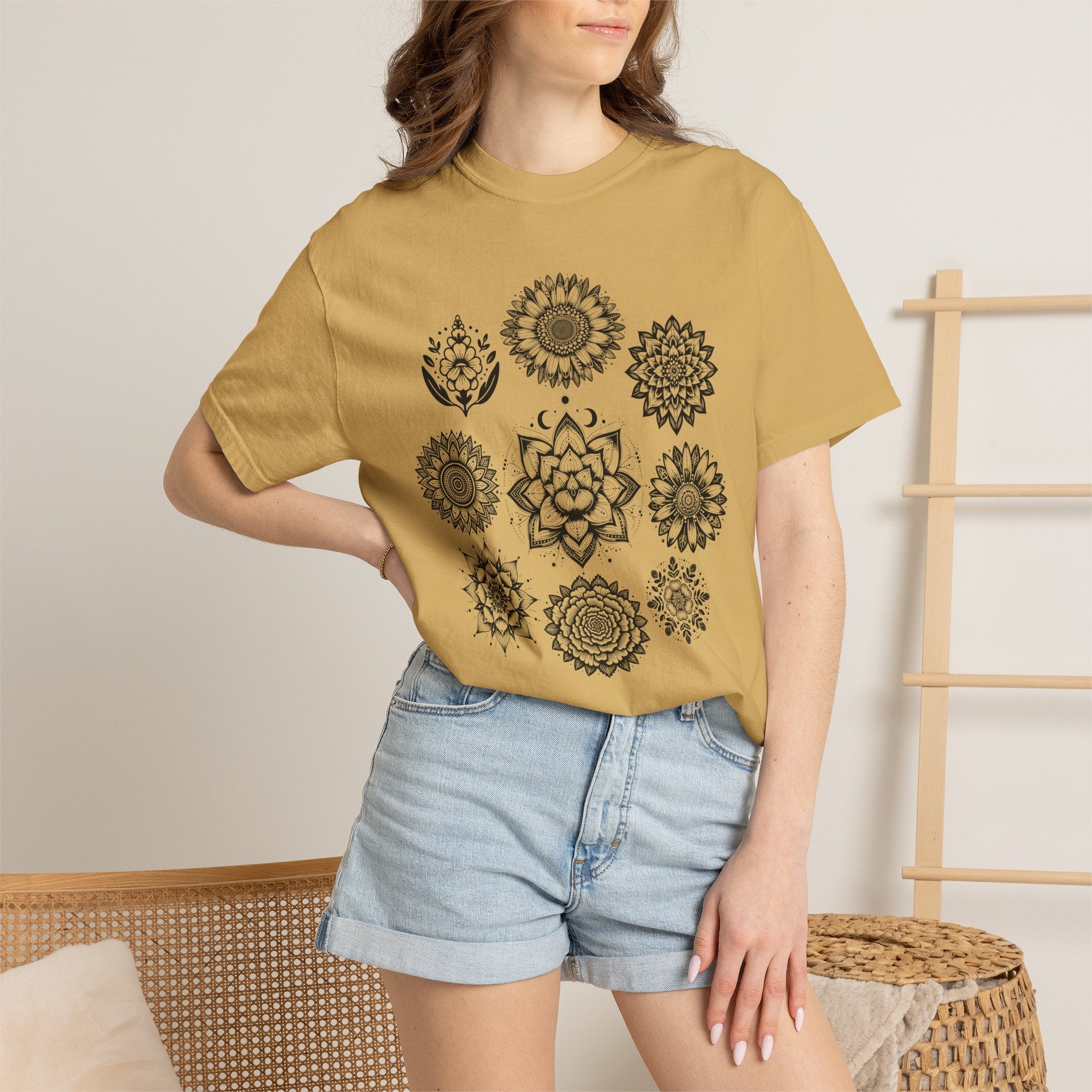 Boho Flower Collage T-Shirt - Floral Graphic Tee