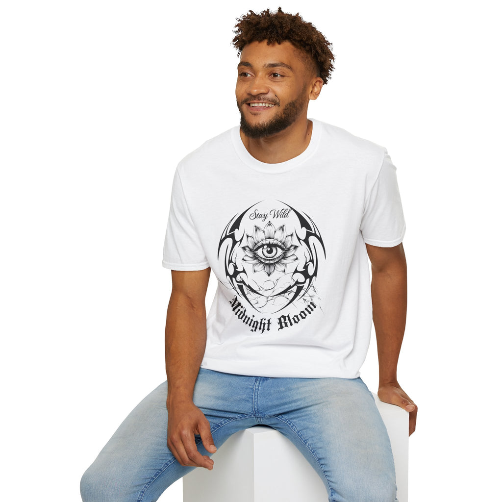 Midnight Eye Graphic T-Shirt — Mystical Lotus All - Seeing Eye Tee - Streetwear T-Shirt - Midnight Eye, LLC