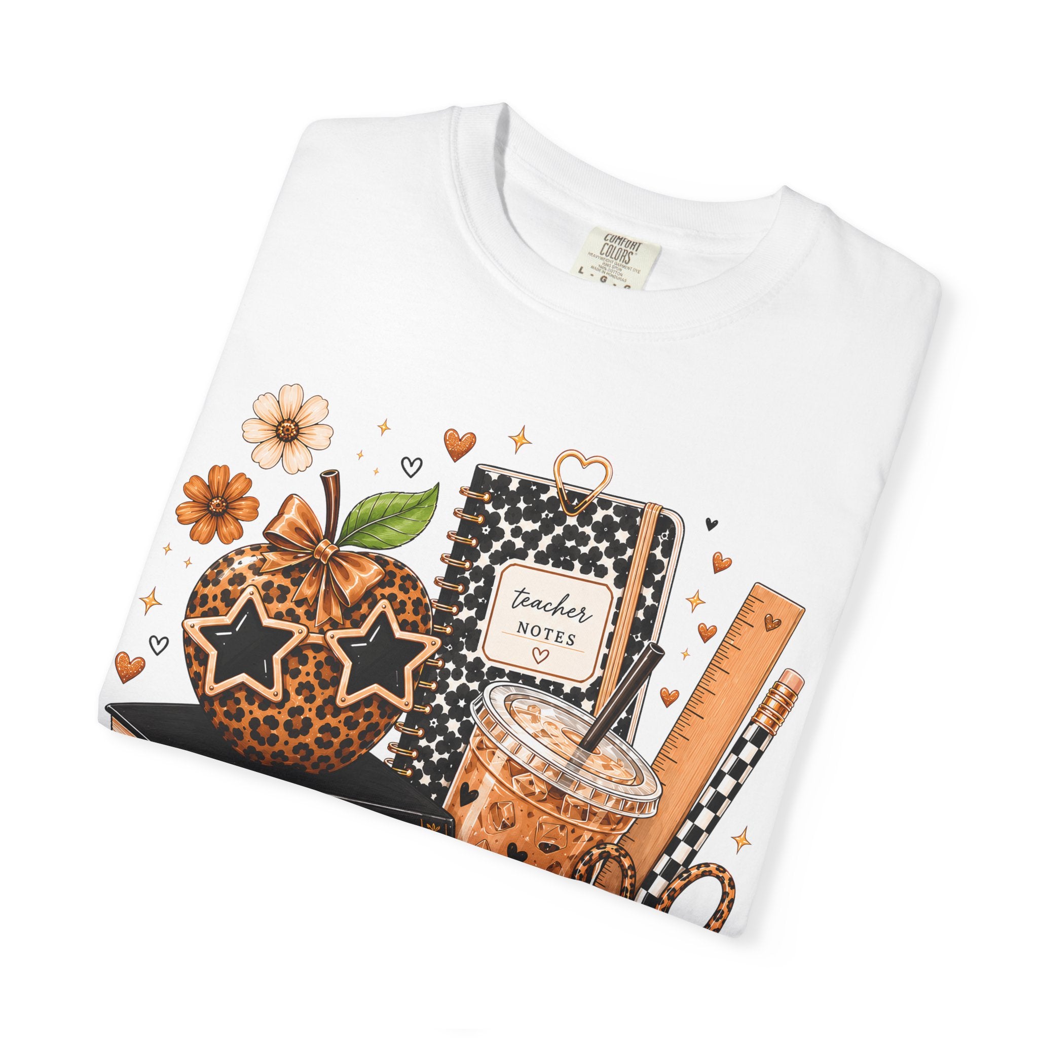 Teacher Life T‑Shirt — Teach Inspire Love Fall Apple & Coffee Graphic Tee