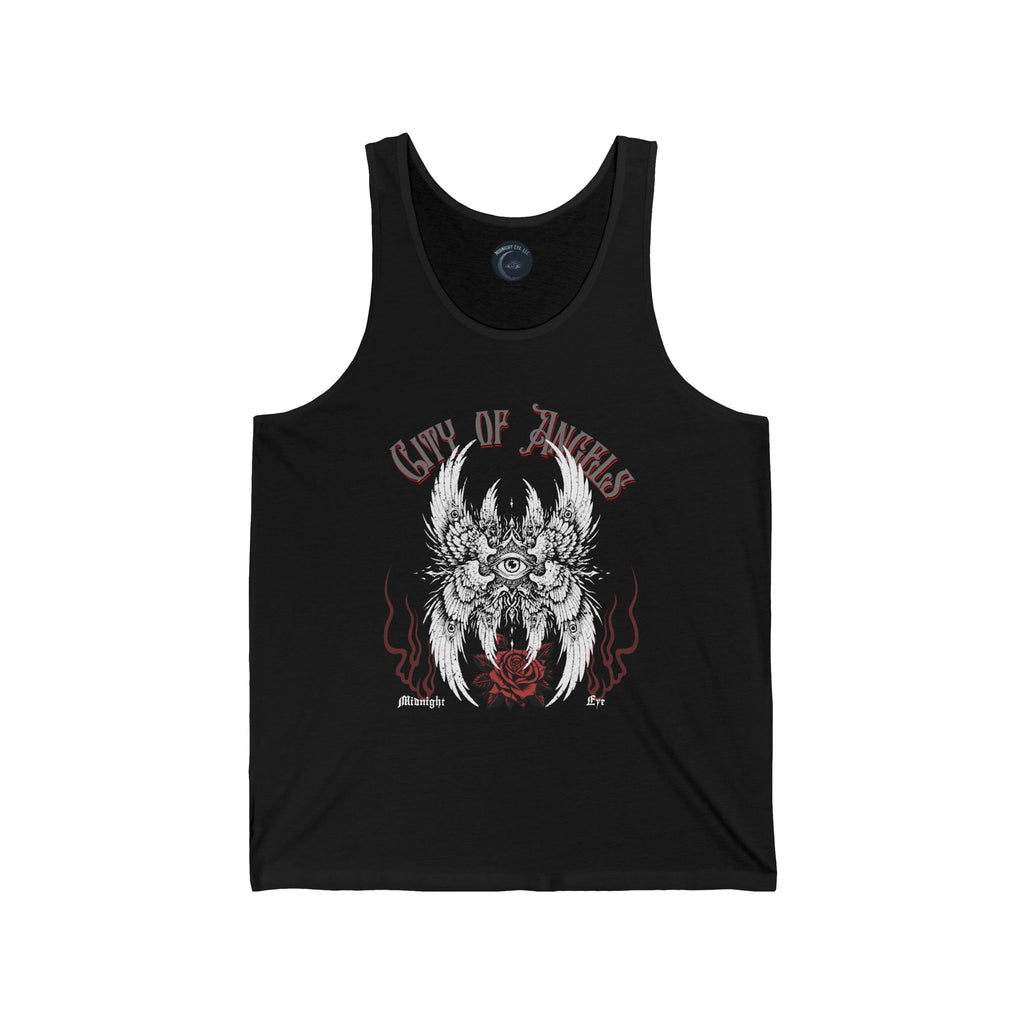 Winged Eye & Rose Tank Top — Gothic T-Shirt - Dark Aesthetic - Streetwear Tee - Midnight Eye, LLC