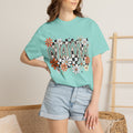 Mama Floral Graphic T-Shirt — Retro Checkerboard Mom Tee. Midnight Eye, LLC
