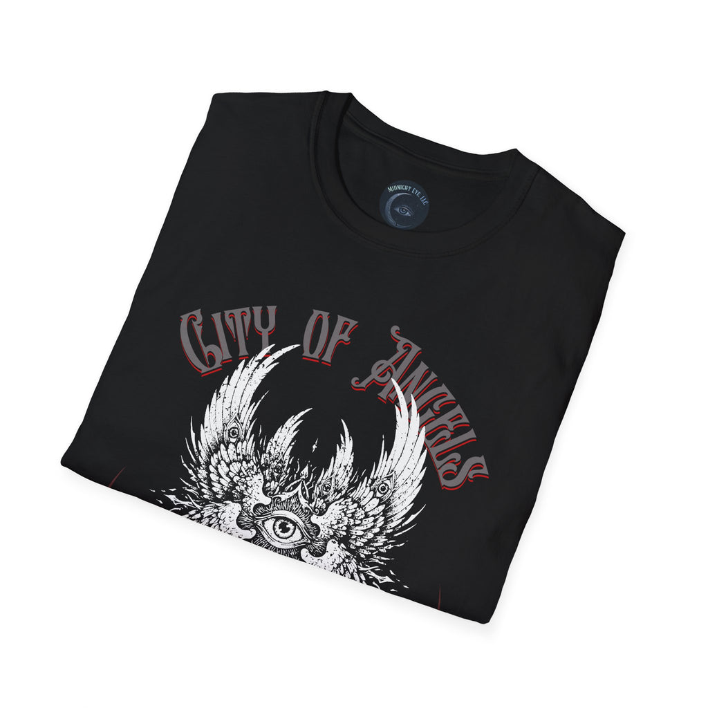 Winged Eye & Red Rose Graphic Tee — Streetwear T-Shirt - Goth Distressed Tee - Midnight Eye, LLC