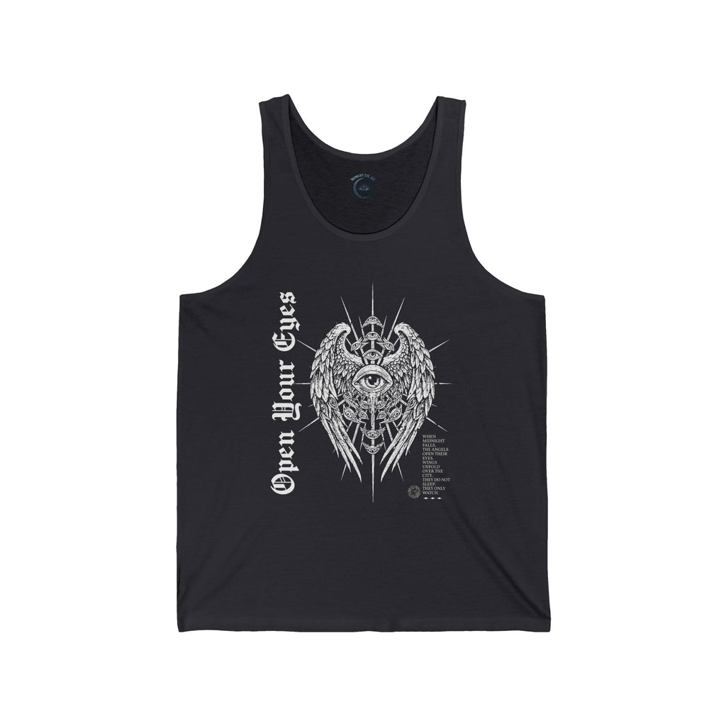 Eyes Graphic Tank Top — Gothic Wings Tank Top - Streetwear T-Shirt - Dark Goth Aesthetic - Midnight Eye, LLC