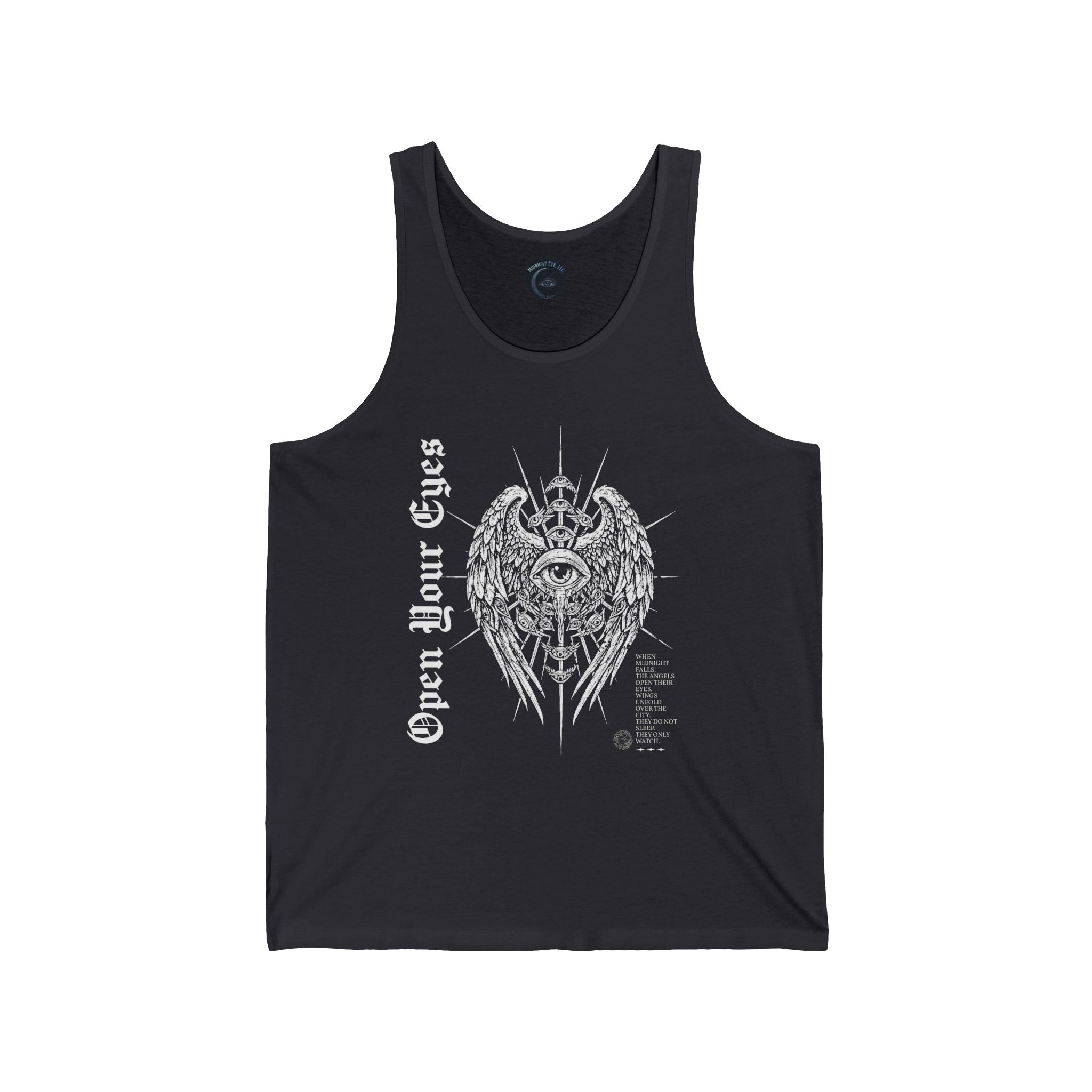 Eyes Graphic Tank Top — Gothic Wings Tank Top - Streetwear T-Shirt - Dark Goth Aesthetic - Midnight Eye, LLC