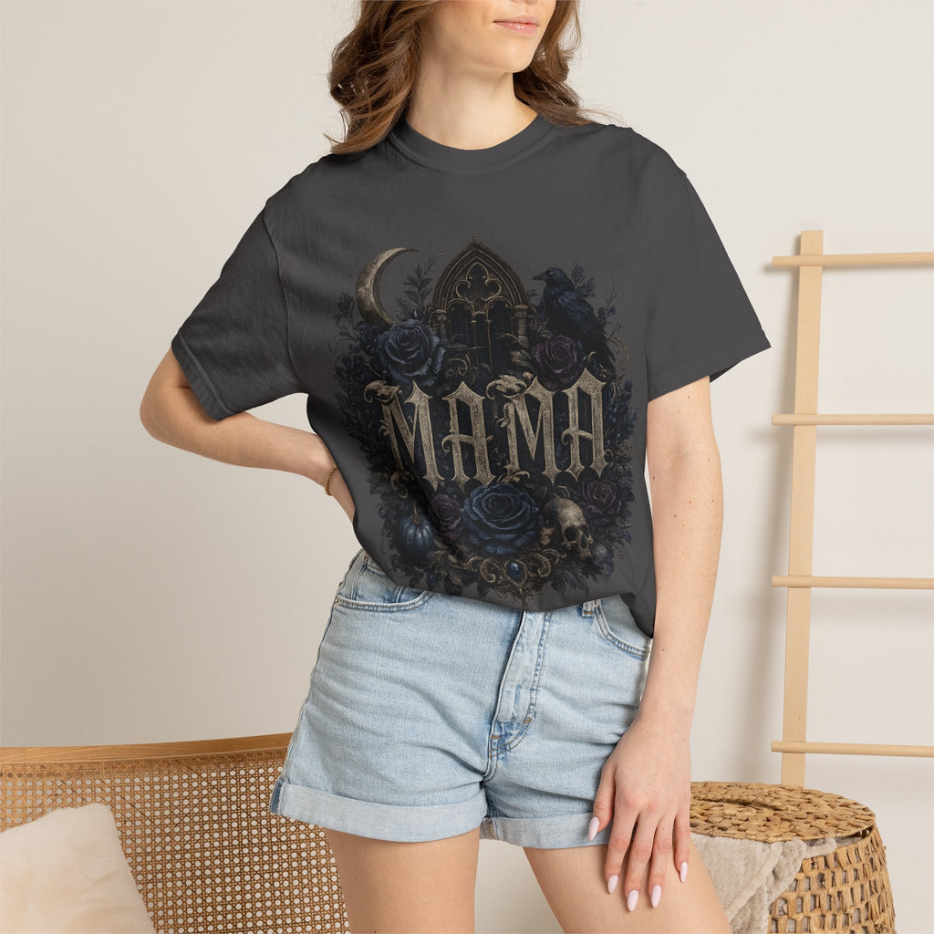 Mama Gothic Floral Skull T-Shirt — Dark Moon Mother's Day Gift. Midnight Eye, LLC
