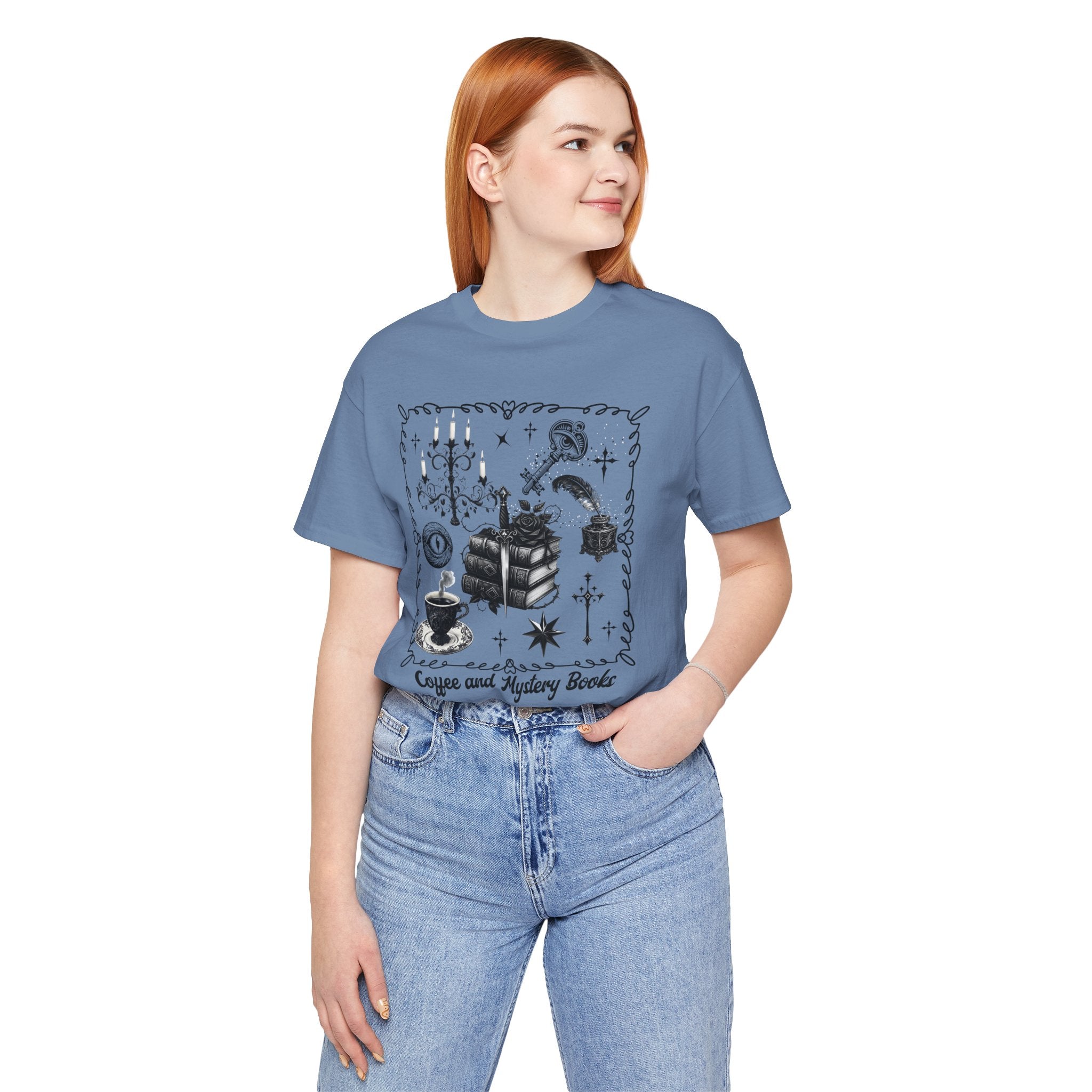 Mystic Reading Tee — "Reading and Mystery Books" Graphic T-Shirt