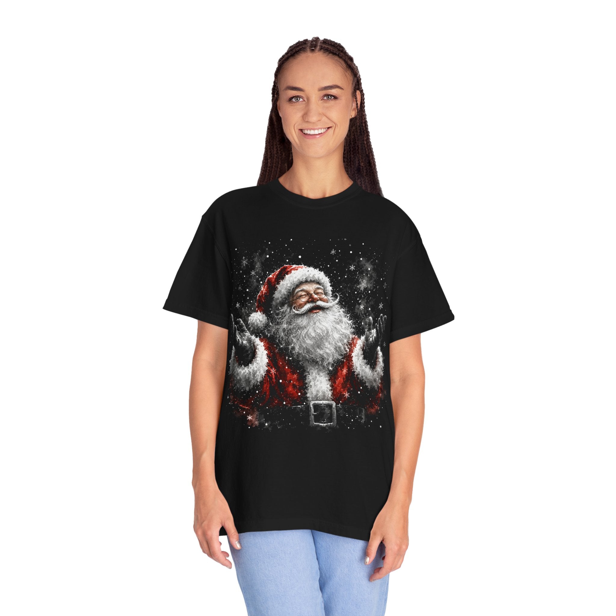 Santa Claus Vintage Christmas T-Shirt — Cheerful Jolly Santa Graphic Tee