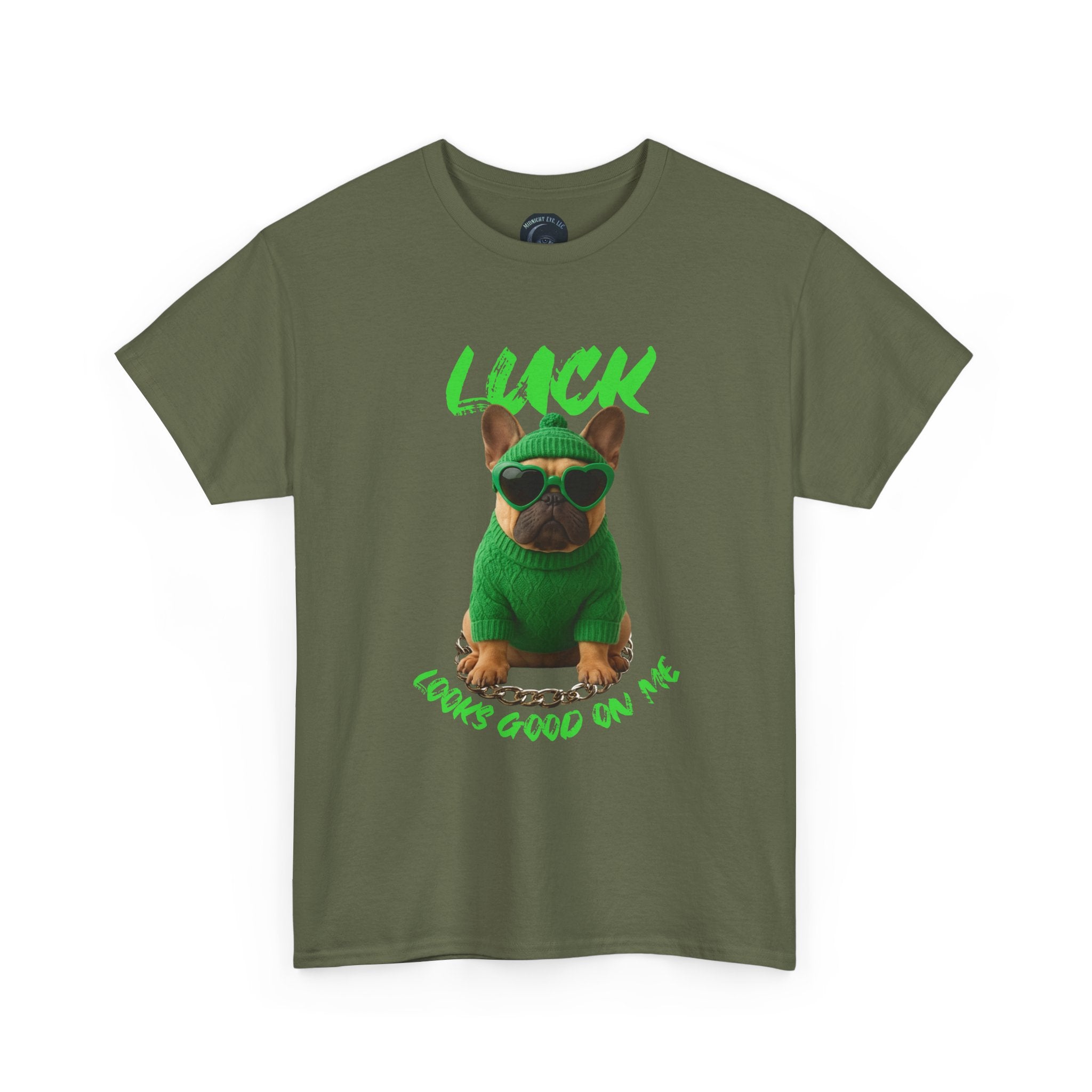 "Luck" Looks Good On Me — Pug Dog Graphic Tee - Midnight Eye, LLC