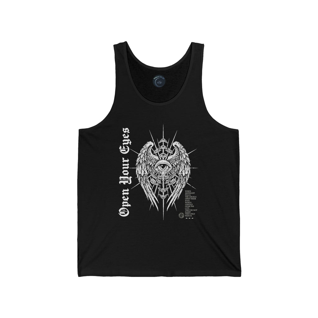 Eyes Graphic Tank Top — Gothic Wings Tank Top - Streetwear T-Shirt - Dark Goth Aesthetic - Midnight Eye, LLC