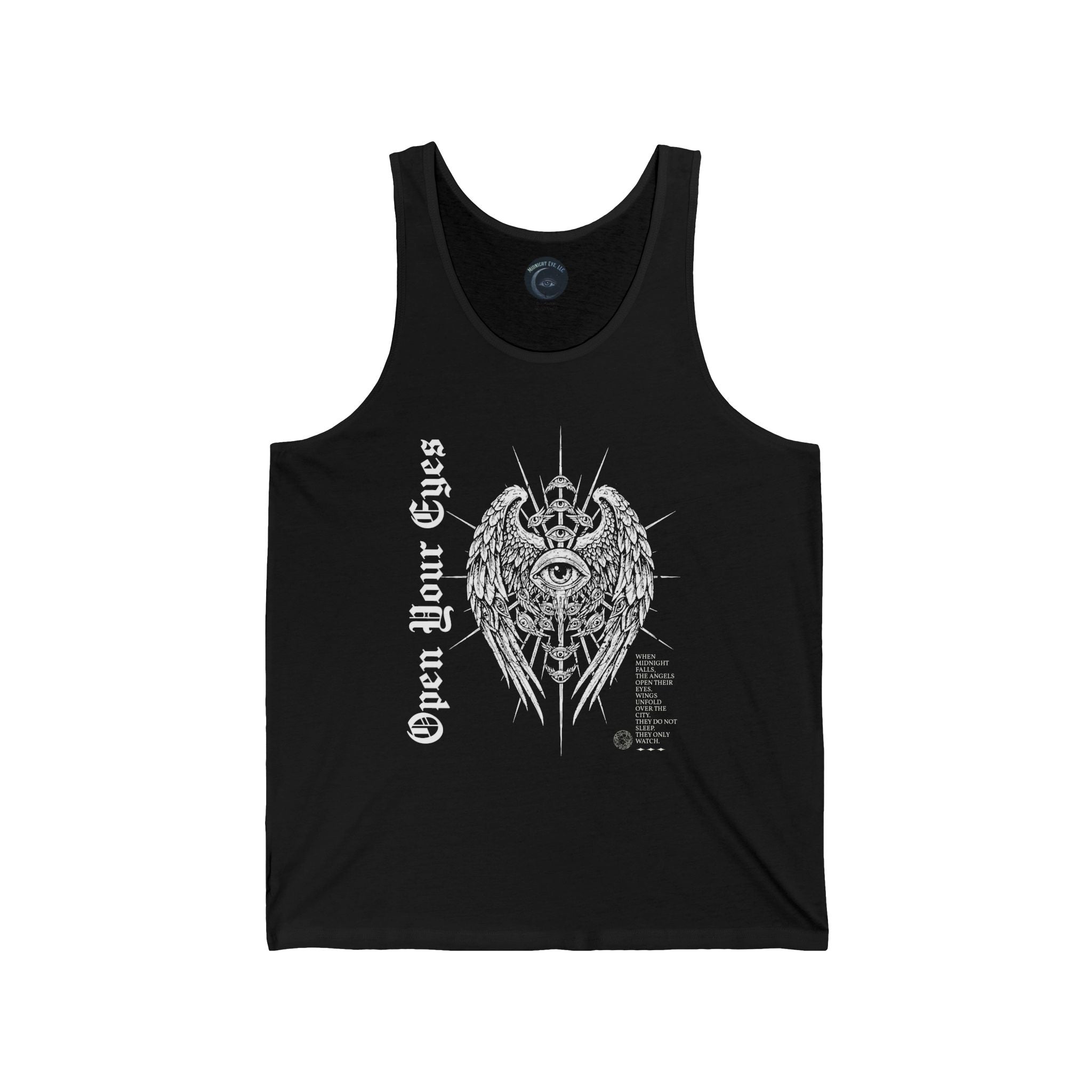 Eyes Graphic Tank Top — Gothic Wings Tank Top - Streetwear T-Shirt - Dark Goth Aesthetic - Midnight Eye, LLC