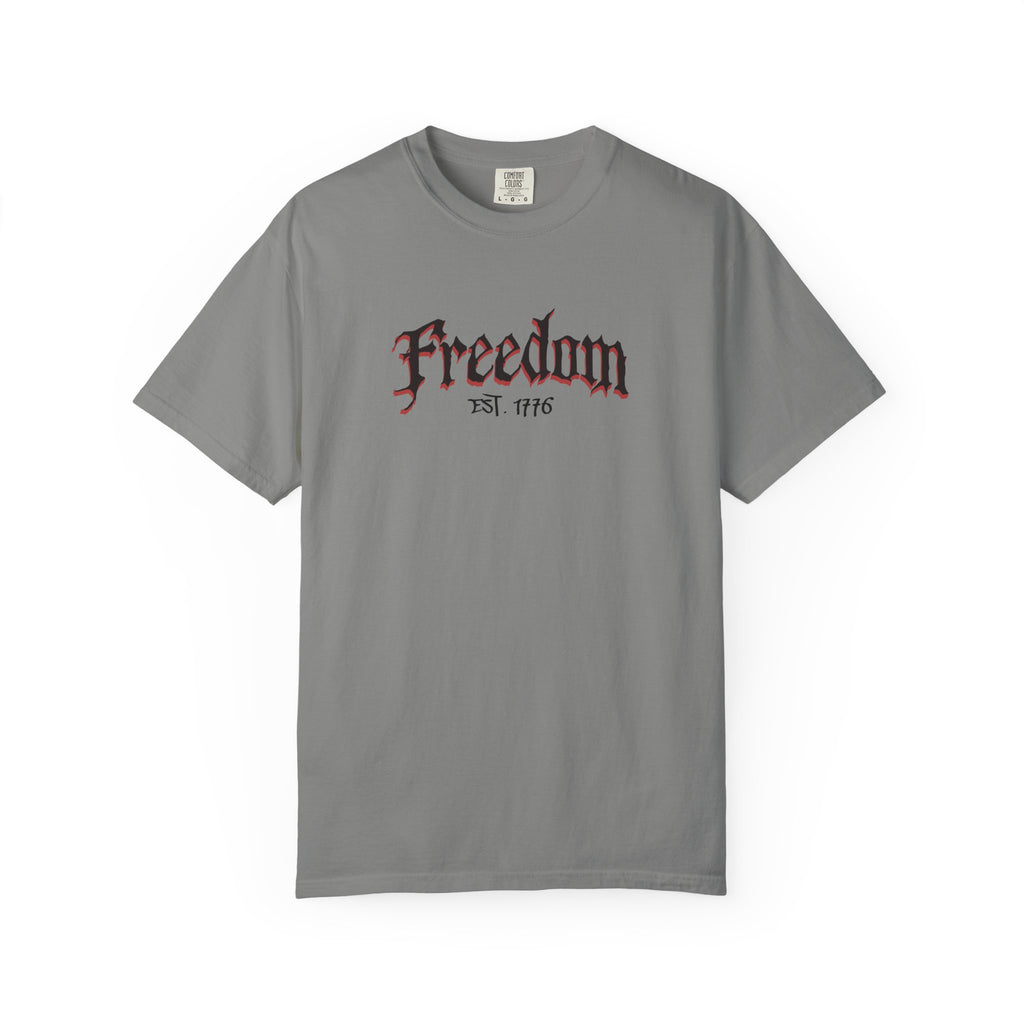 Freedom Skull Tee — Gothic Skull Wings with Distressed American Flag - Streetwear T-Shirt - Midnight Eye, LLC