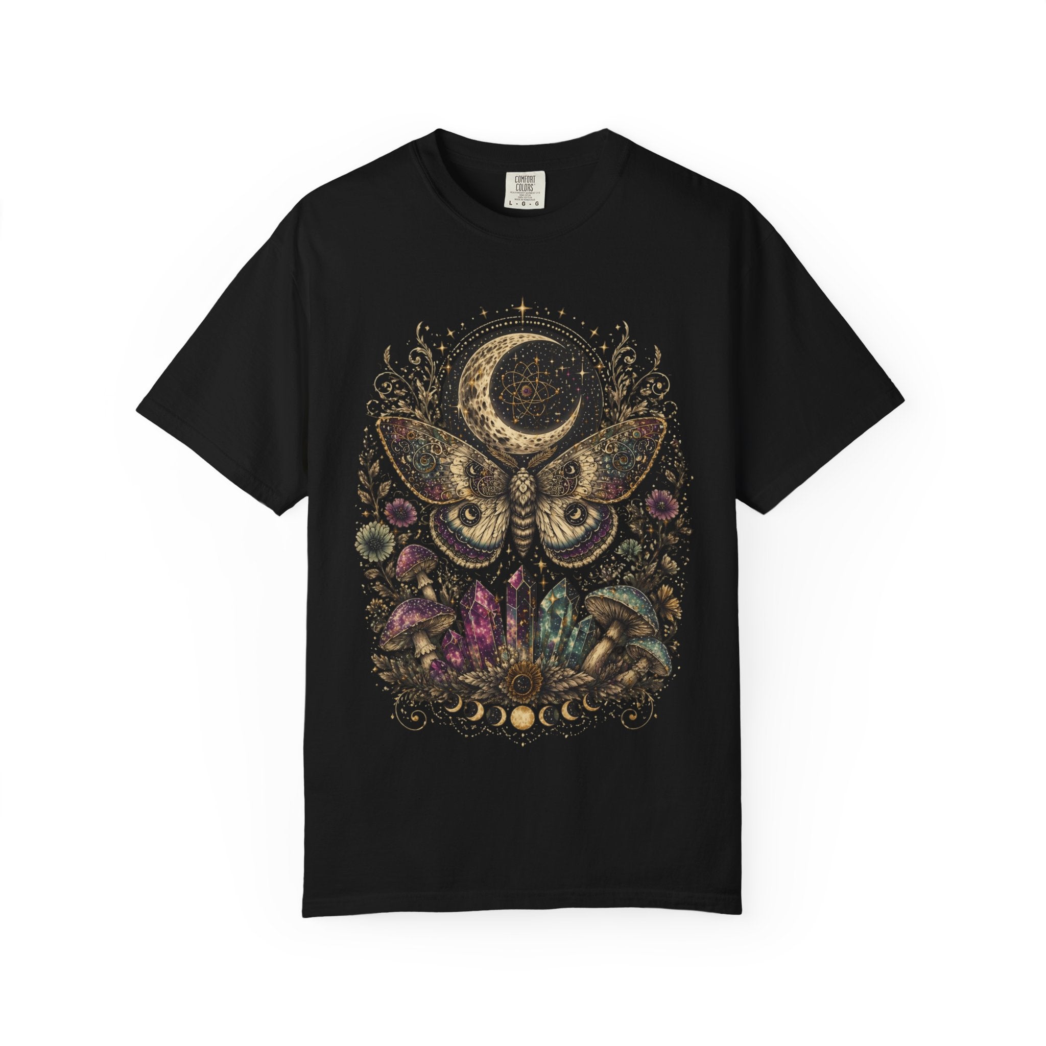 Mystic Moth & Moon Crystal T-Shirt - Gothic Tee