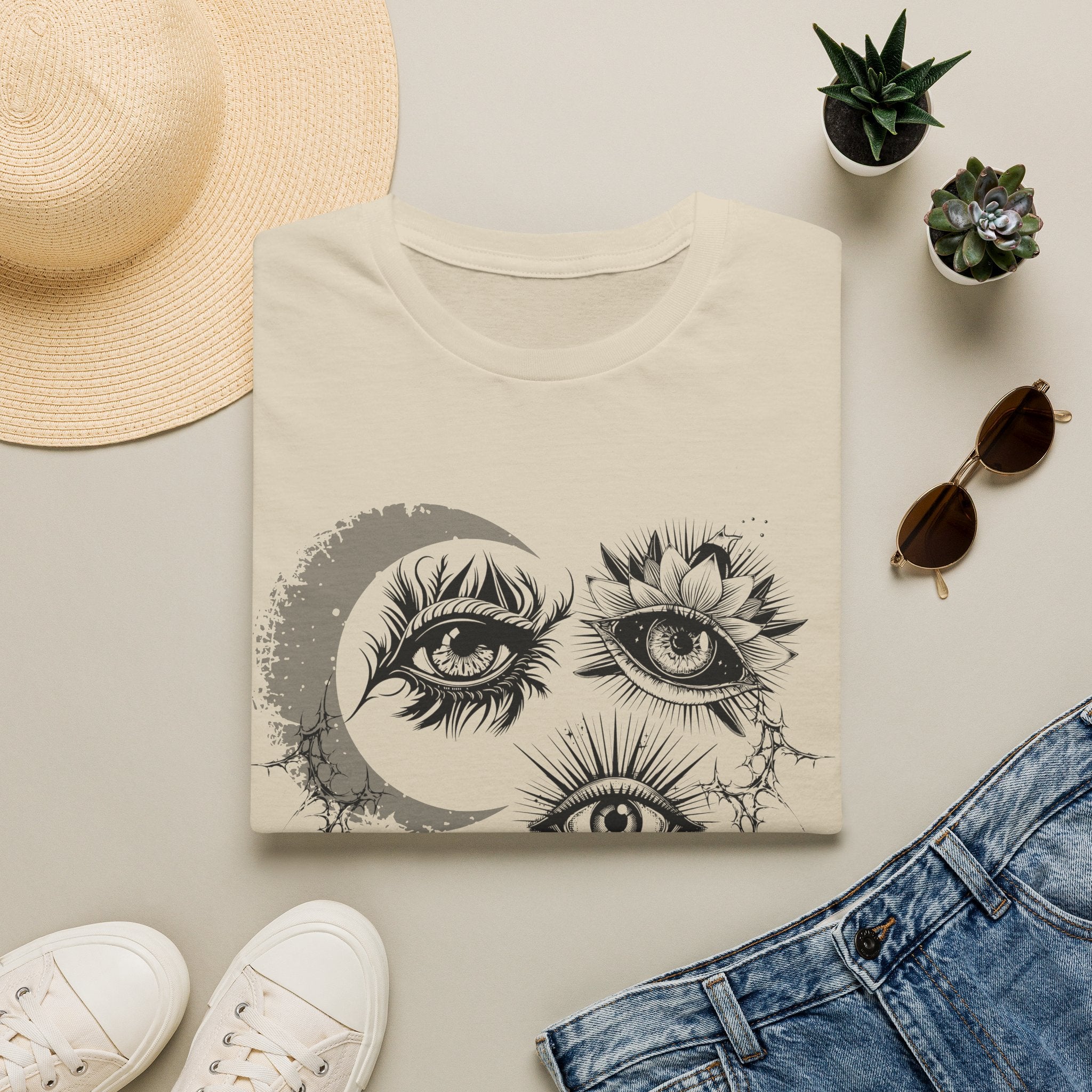 Midnight Eyes Graphic T-Shirt — Gothic Dark Aesthetic Eyes Collage Tee - Midnight Eye, LLC