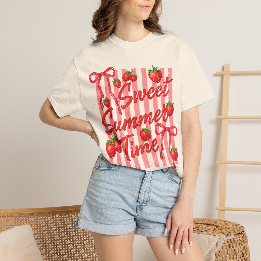 Sweet Summer Time Strawberry Graphic T-Shirt - Cute Summer T-Shirt - Fruit Tee. Midnight Eye, LLC 