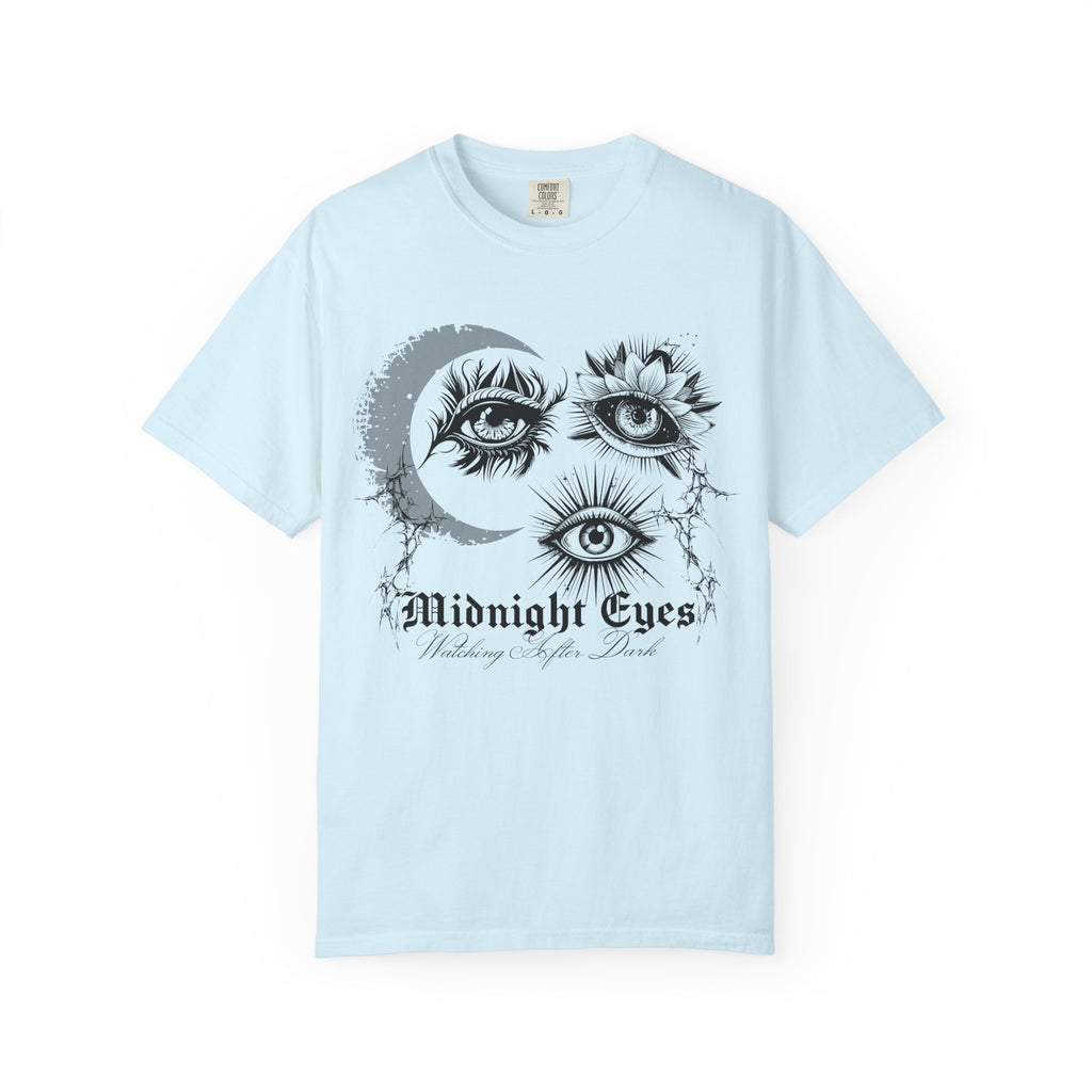 Midnight Eyes Graphic T-Shirt — Moon, Sun & Mystic Eye Illustration