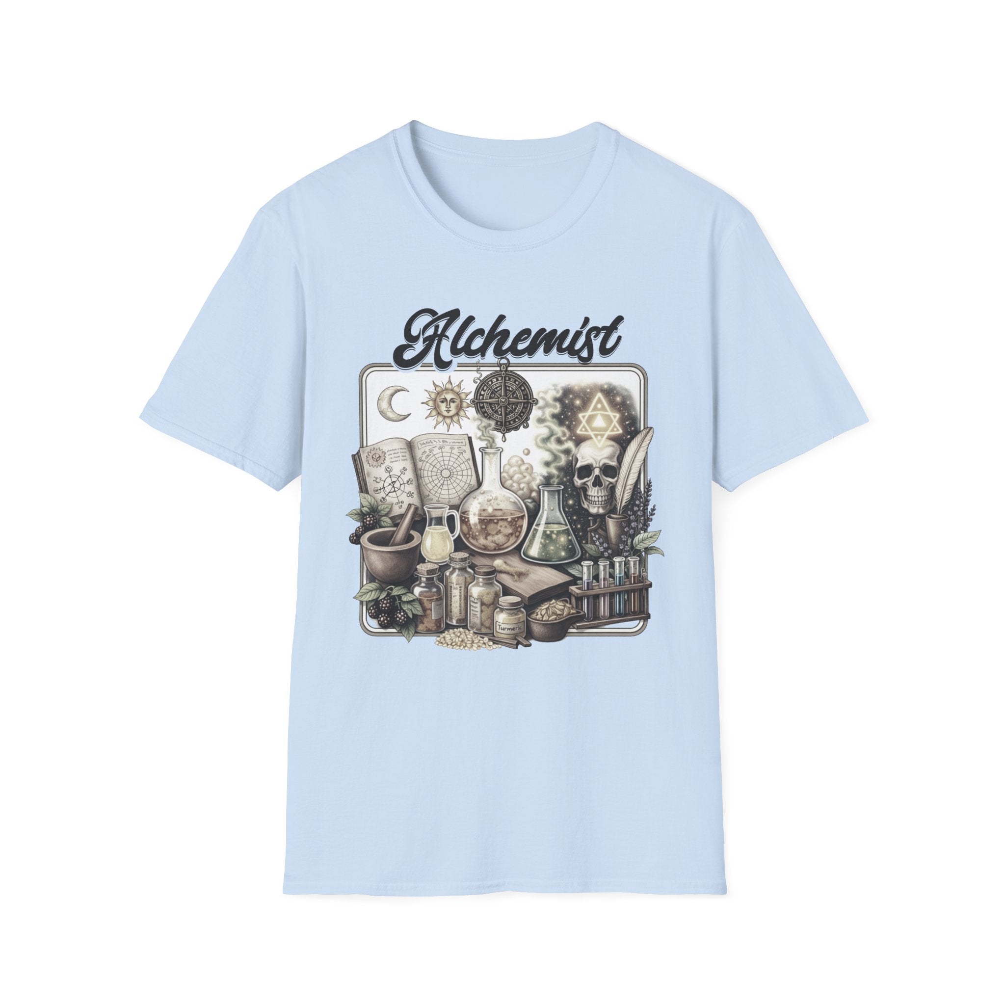 Alchemist T-Shirt — Vintage Apothecary Magic Design - Mystical Tee - Midnight Eye, LLC