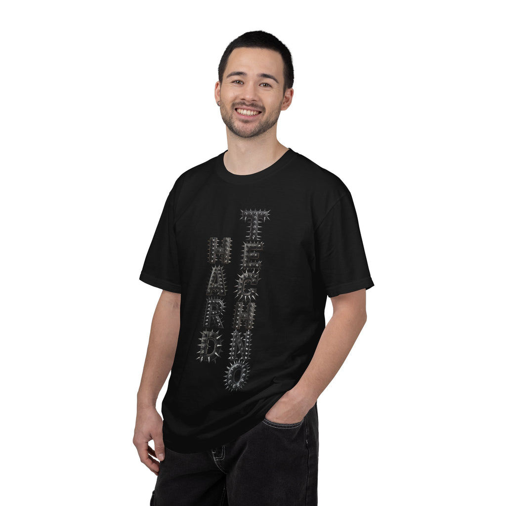 Hard Techno Rave T-Shirt - Punk Font & Cybersigilism Dragn Head. Midnight Eye, LLC