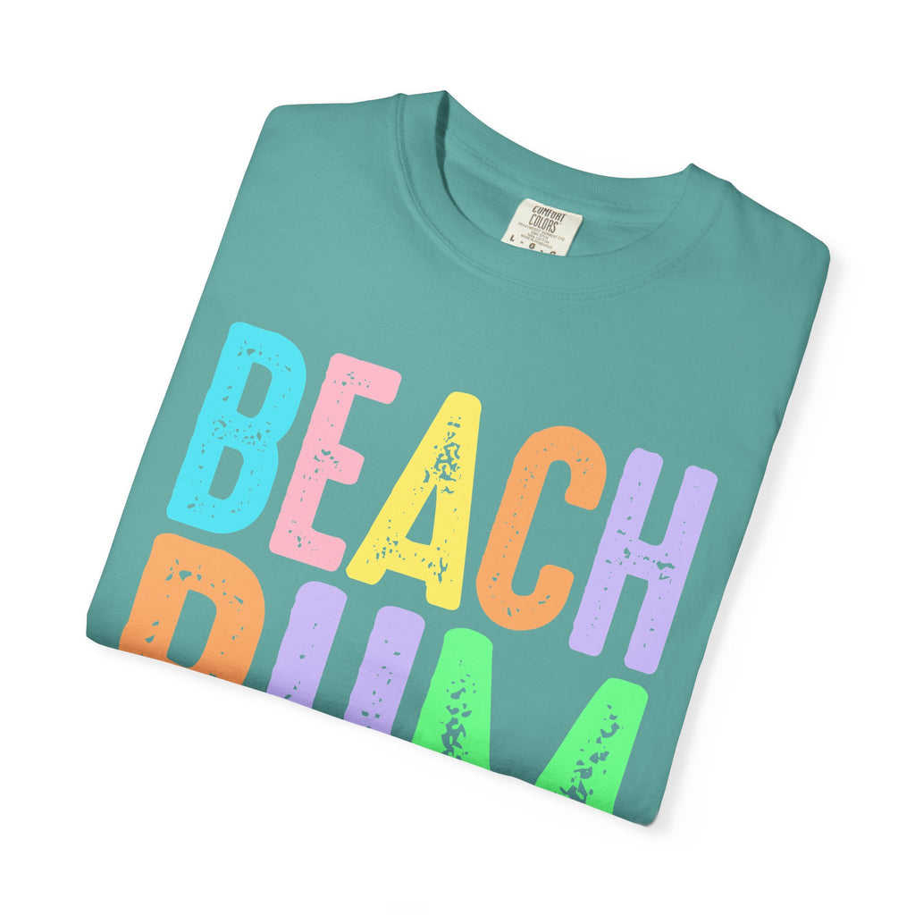 Beach Bum Summer T-Shirt — Bright Colorful Beach Tee. Midnight Eye, LLC