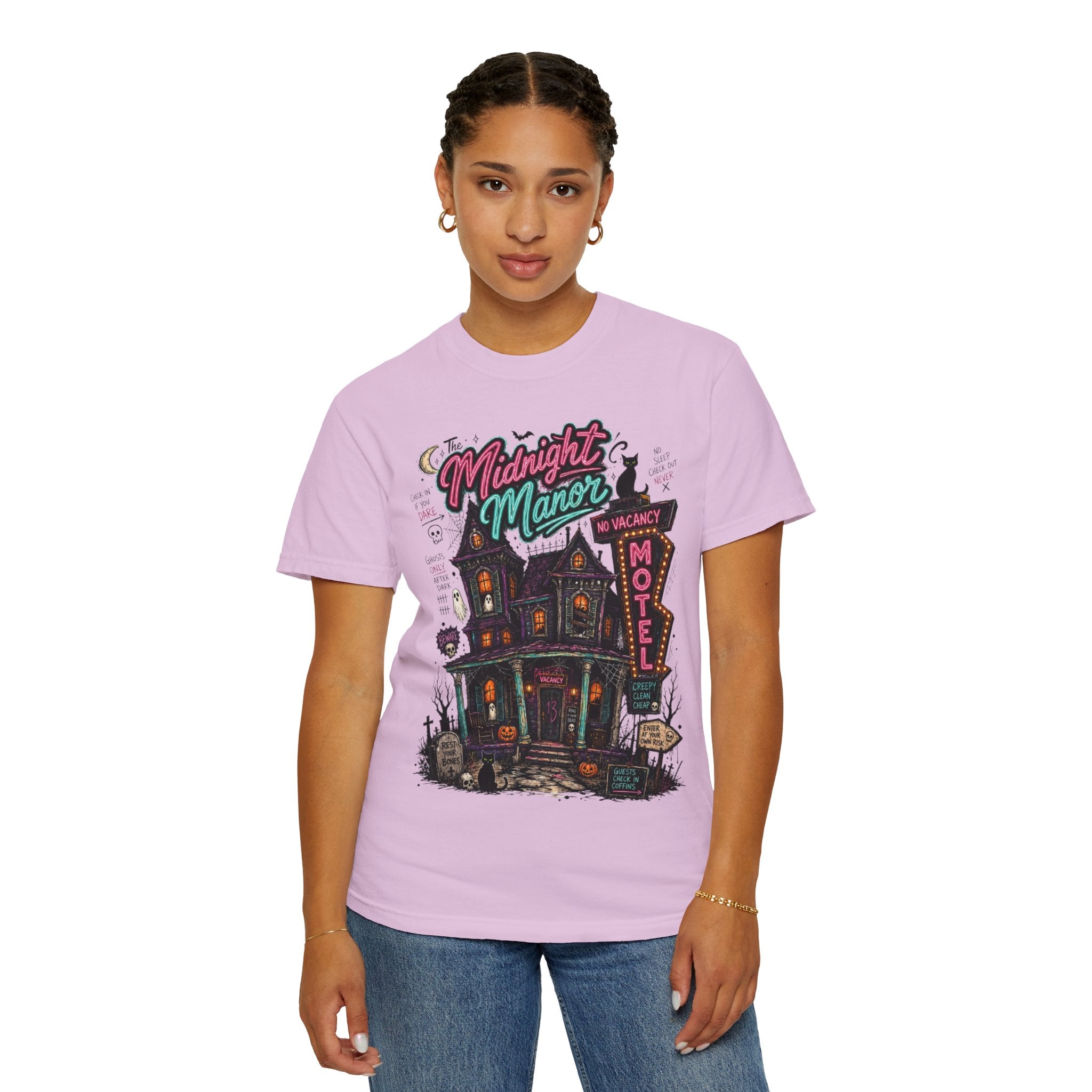 Midnight Manor Motel T-Shirt — Haunted House Horror Tee. Midnight Eye, LLC