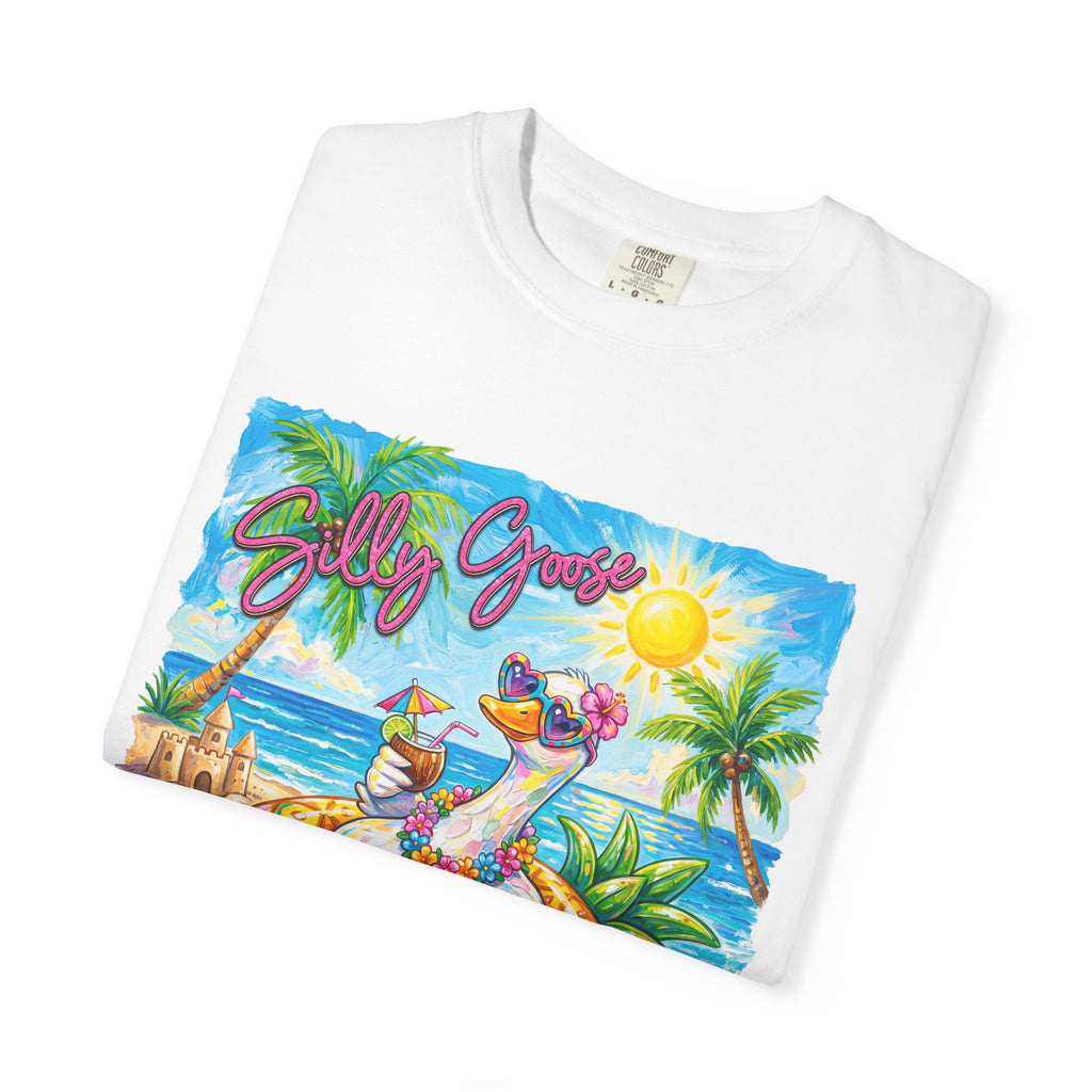 Silly Goose Summer T-Shirt - Colorful Summer Girl Tee - Beach Tee - Tropical T-Shirt