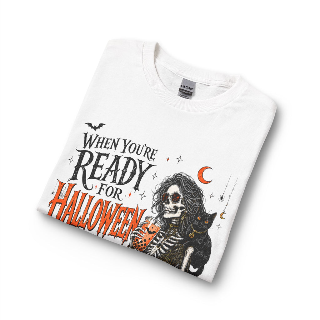 Halloween-Ready Skeleton Long Sleeve Tee — "When You're Ready for Halloween but It's Only Summer"