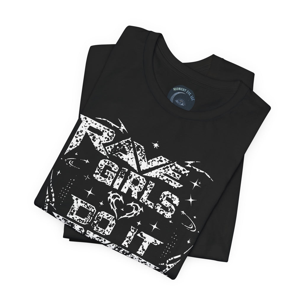 EDM Festival Tee for Female Ravers - Vintage Distressed T-Shirt - Streetwear - Rave Tee - Midnight Eye, LLC