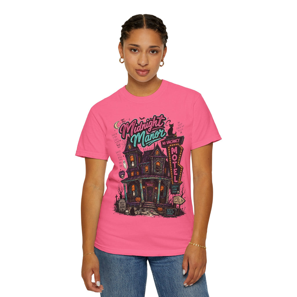 Midnight Manor Motel T-Shirt — Haunted House Horror Tee. Midnight Eye, LLC