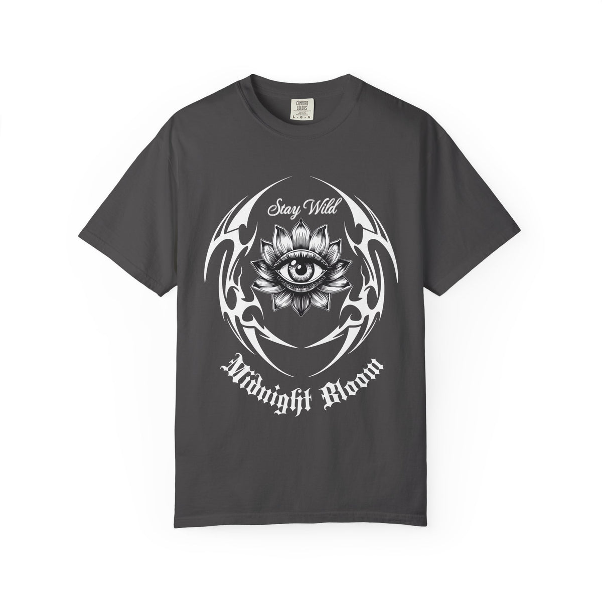 Stay Wild Midnight Moon T-Shirt — Mystical Lotus Eye Graphic Tee - Goth Tee- Dark Aesthetic T-Shirt. Midnight Eye, LLC
